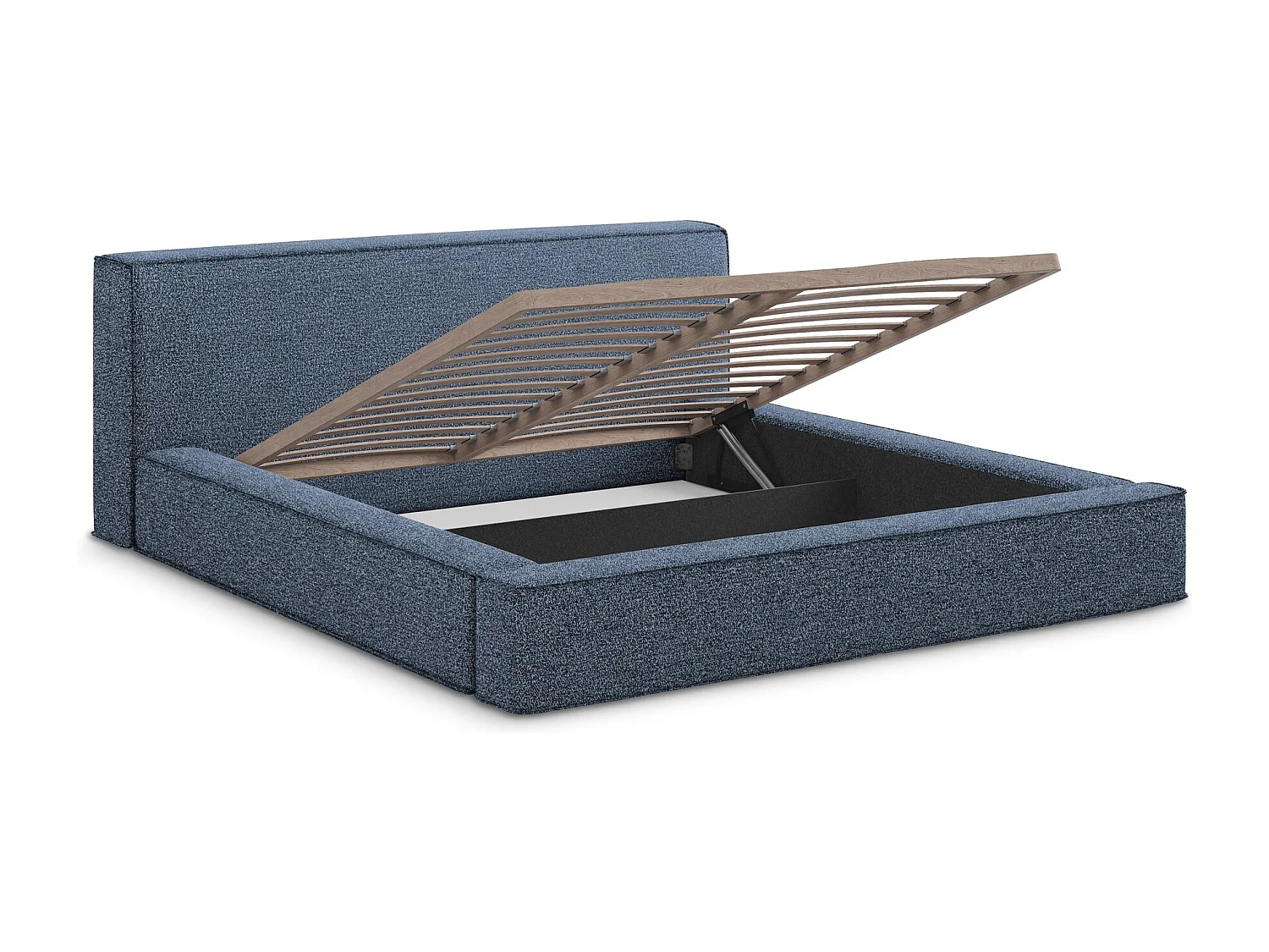 Bed met opbergruimte - 200 x 240 van Donkerblauw Bouclé - NOHO