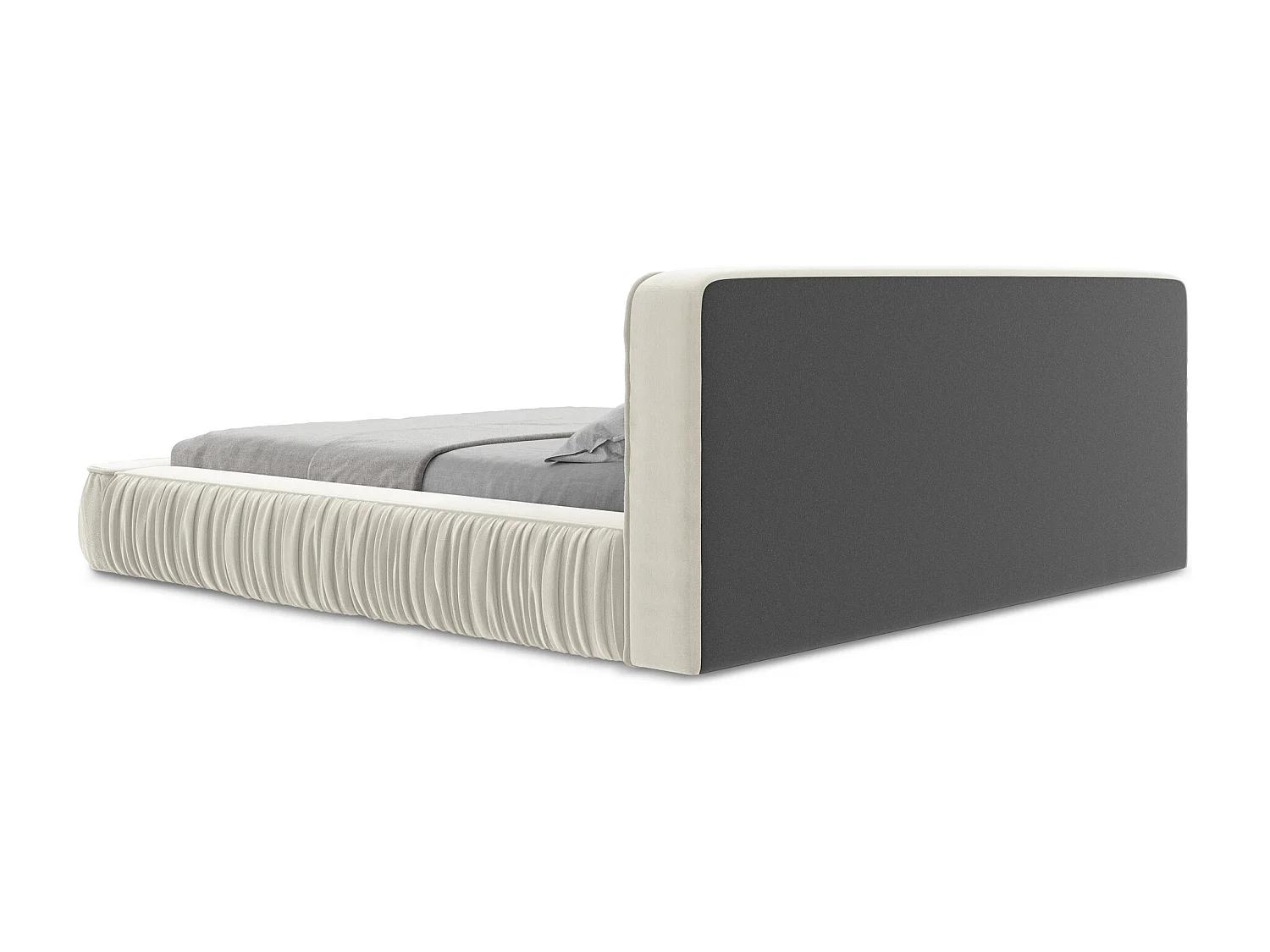 Bed met opbergruimte - 198 x 238 van Lichtbeige Fluweel - KEONI