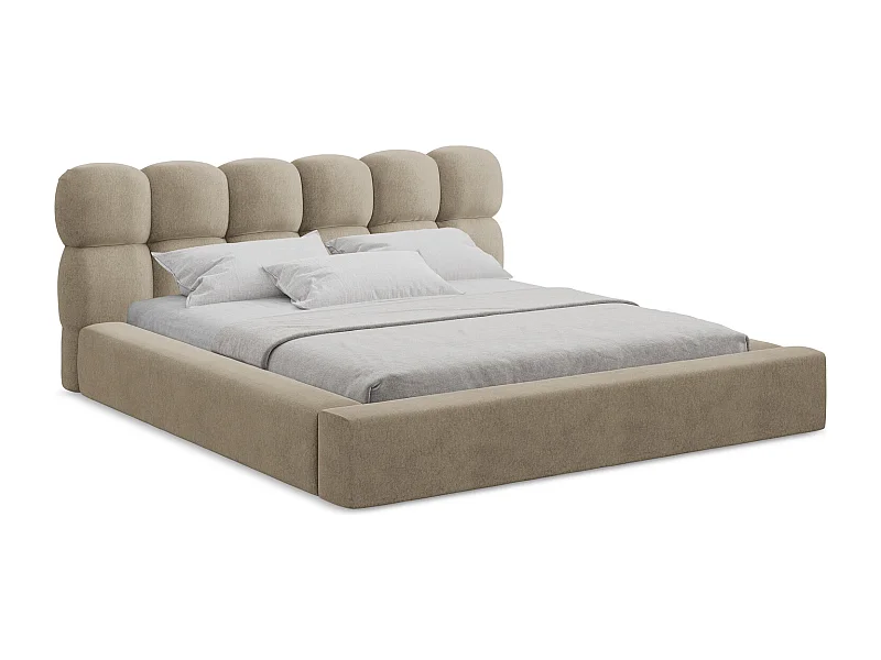 Bed met opbergruimte - 200 x 240 van Beige Fluweel - KAHU