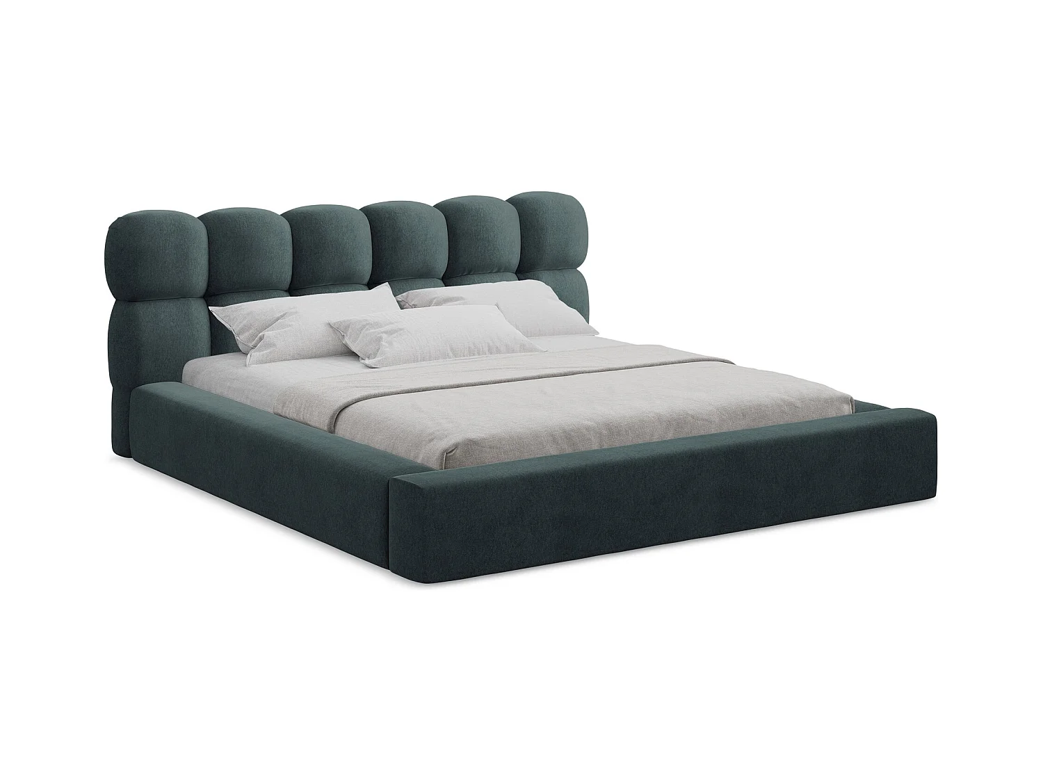Polsterbed mit Stauraum - 180 x 240 - Samt - Marine - KAHU