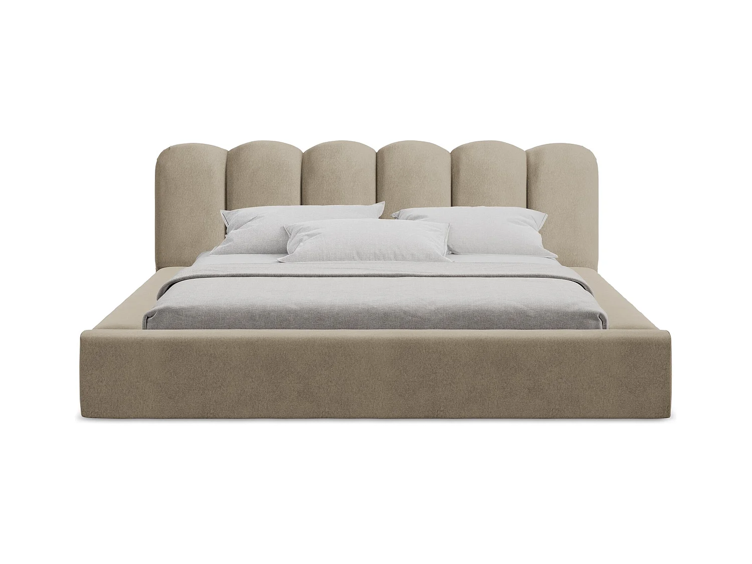 Bed met opbergruimte - 220 x 238 van Beige Fluweel - MANO