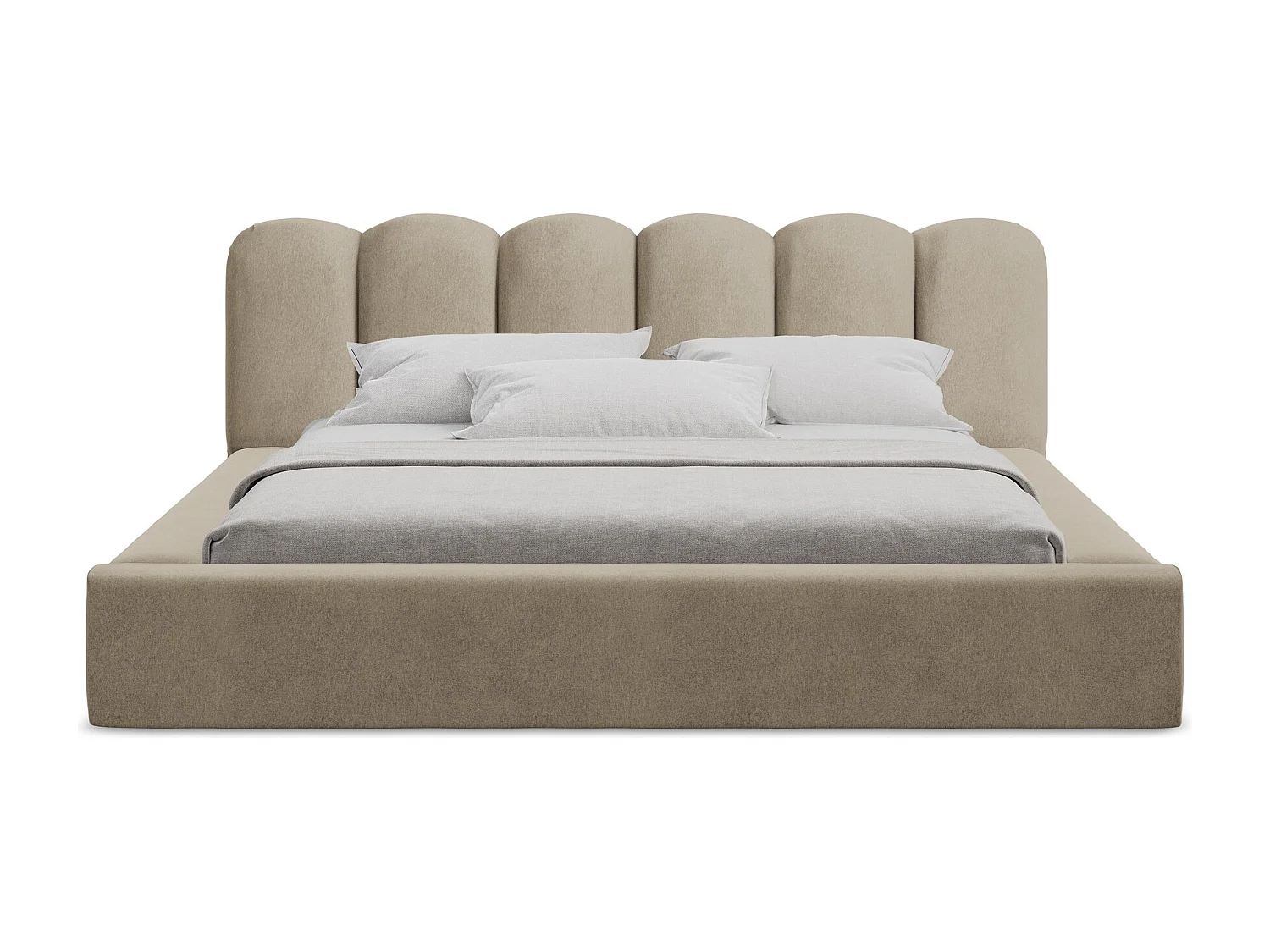Bed met opbergruimte - 220 x 238 van Beige Fluweel - MANO