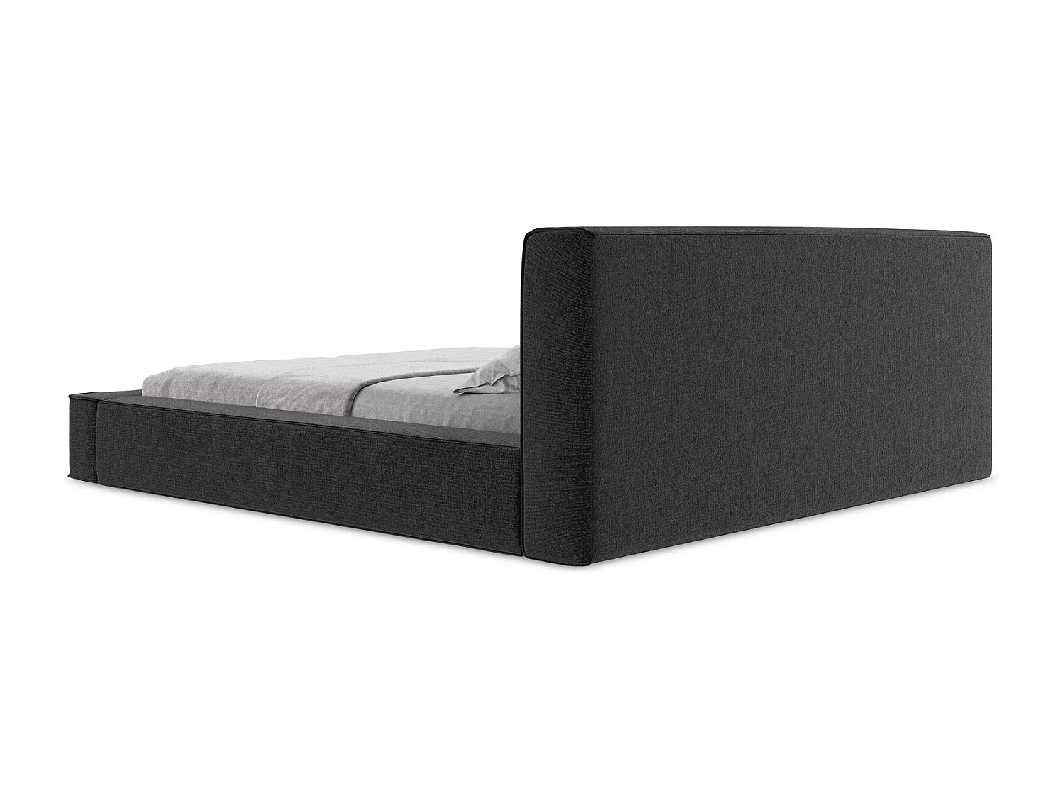 Lit rembourré avec rangement 220 x 240 - en Strukturstoff - anthracite - NOHO