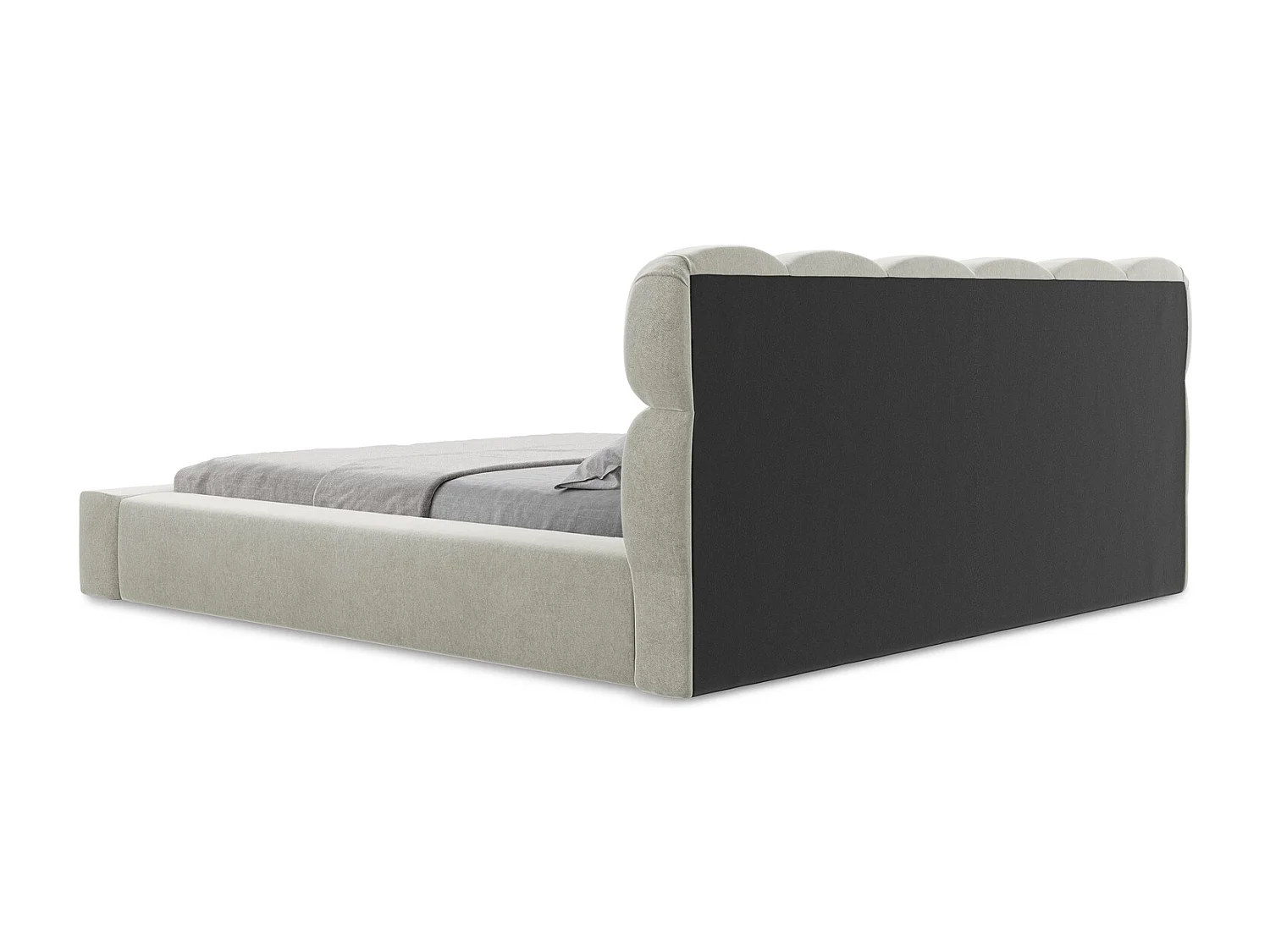 Lit rembourré avec rangement 220 x 240 - en Samt - gris clair - KAHU