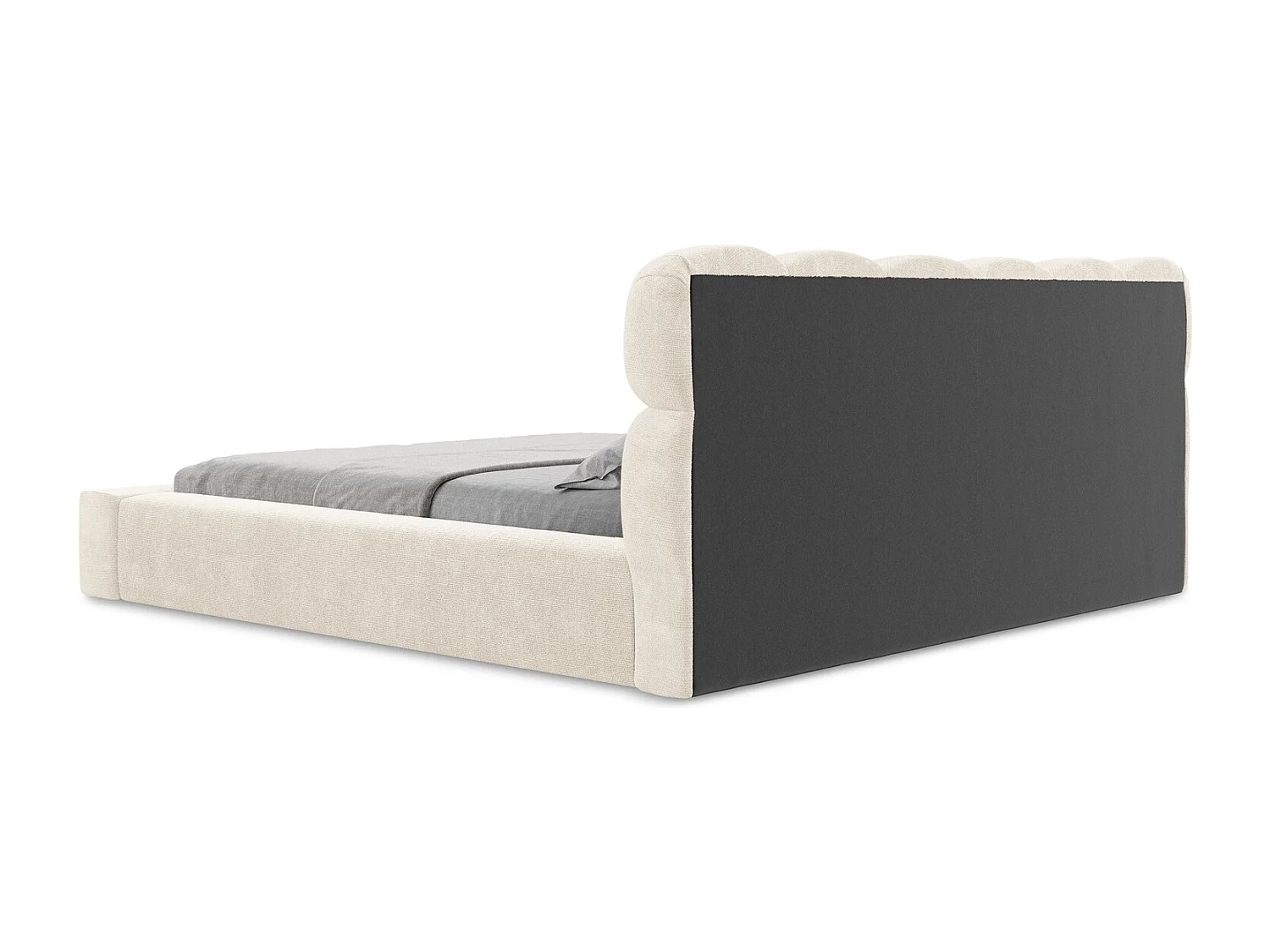 Bed met opbergruimte - 220 x 240 van Lichtbeige Chenille - KAHU