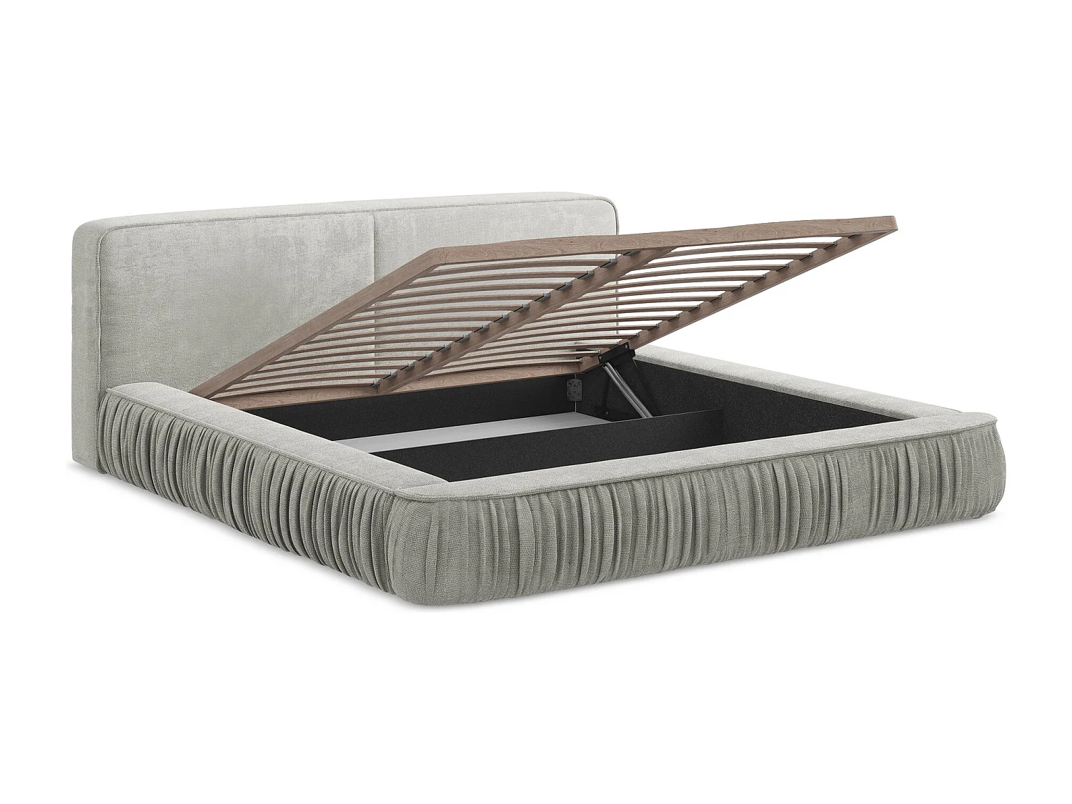 Bed met opbergruimte - 178 x 238 van Lichtgrijs Chenille - KEONI