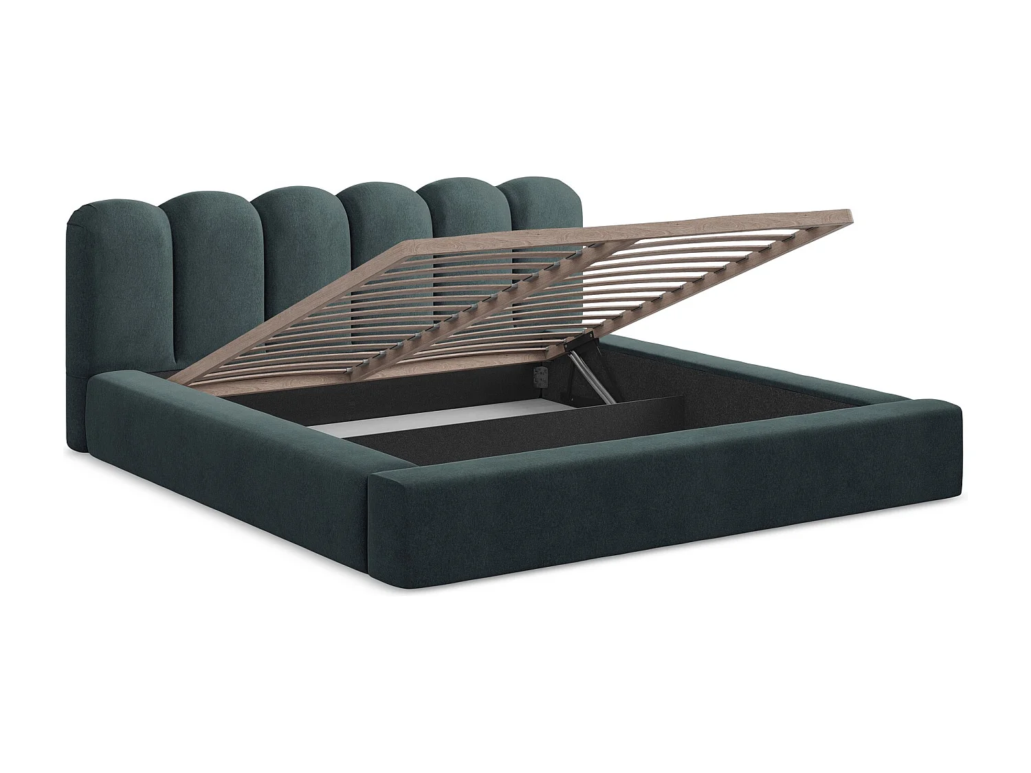 Polsterbed mit Stauraum - 180 x 238 - Samt - Marine - MANO