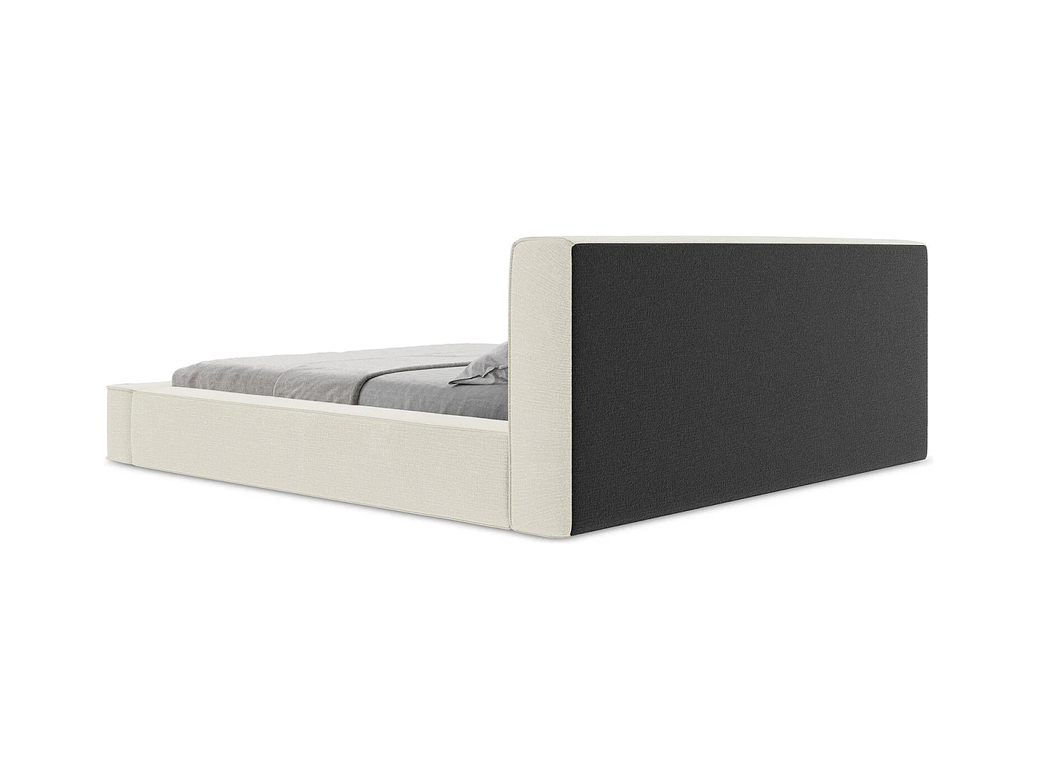 Polsterbed mit Stauraum - 200 x 240 - Strukturstoff - Beige - NOHO