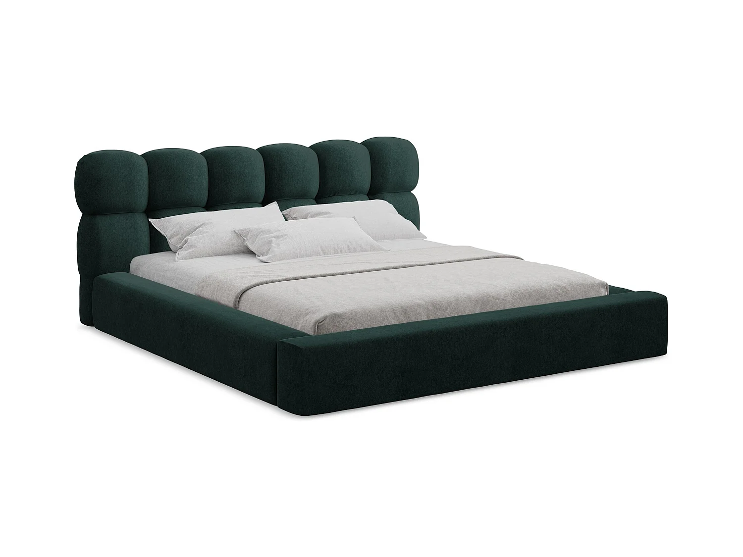 Lit rembourré avec rangement 220 x 240 - en Samt - gris vert - KAHU