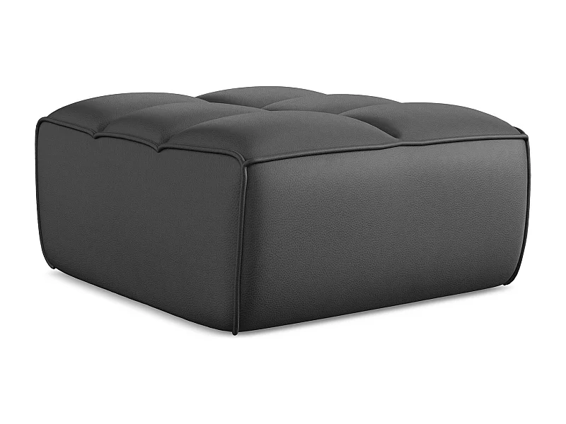 Pouf - Hocker - Kunstleder - Grau - KALAI