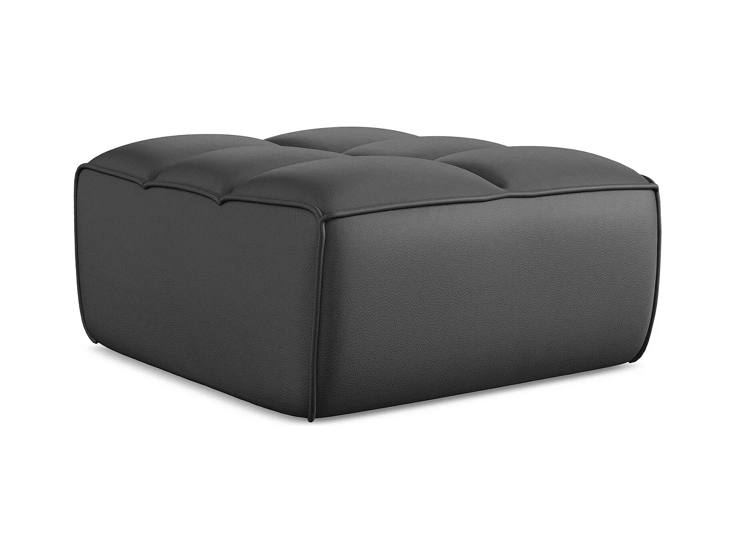 Pouf - Hocker - Kunstleder - Grau - KALAI