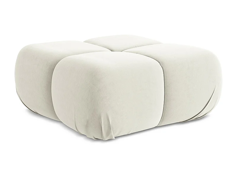Puff em veludo bege claro - LOKUA