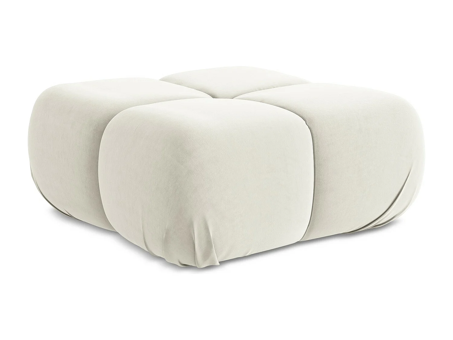 Puff em veludo bege claro - LOKUA