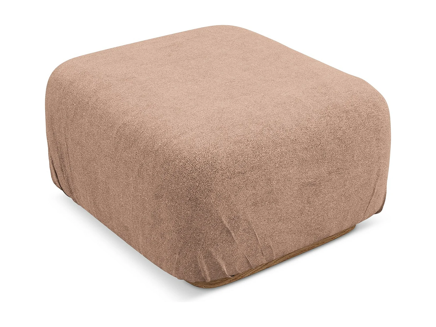 Poef van gedempt roze bouclé - AILANI