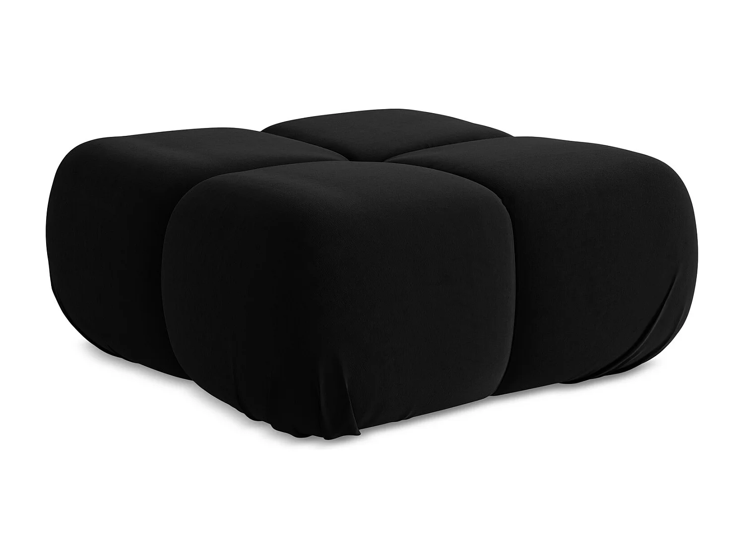 Pouf - Hocker - Samt - Schwarz - LOKUA