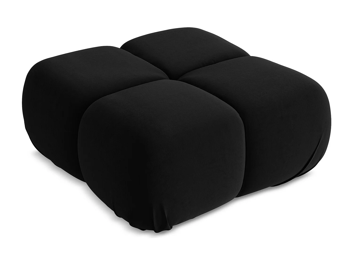 Pouf - Hocker - Samt - Schwarz - LOKUA