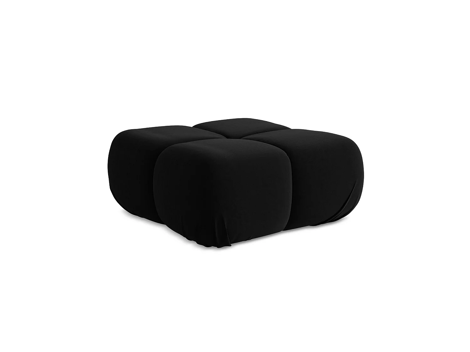 Pouf en velours - noir - SANREMO