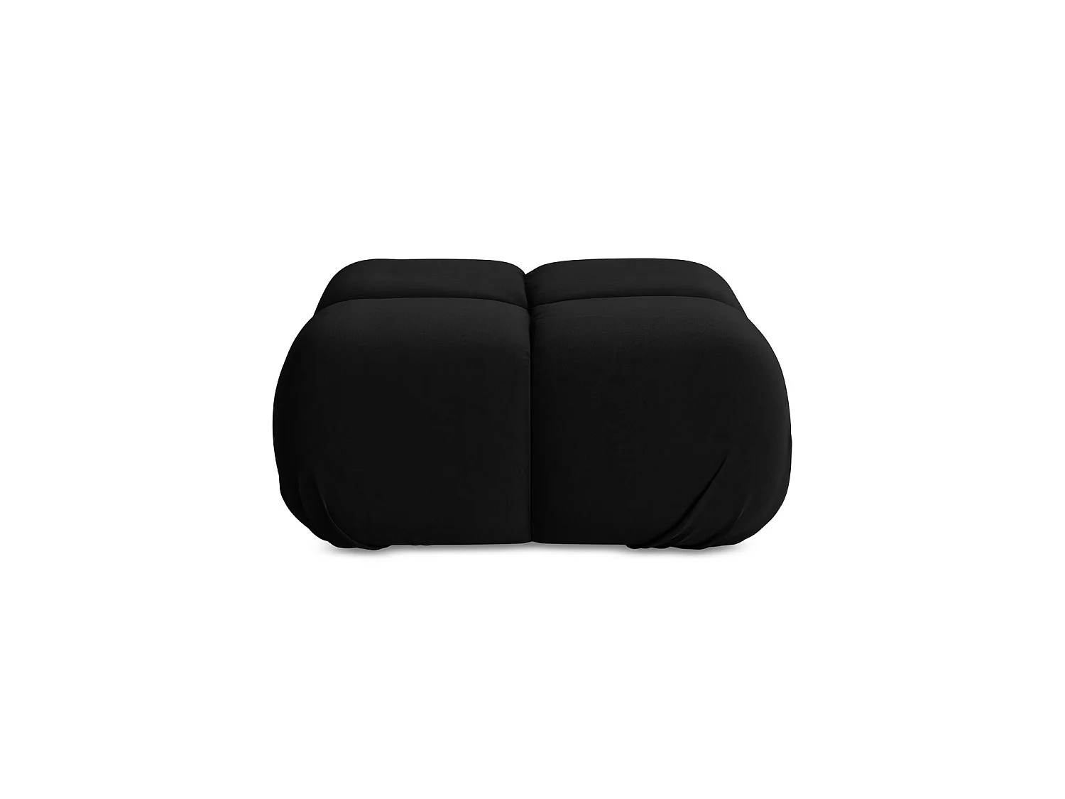 Pouf en velours - noir - SANREMO