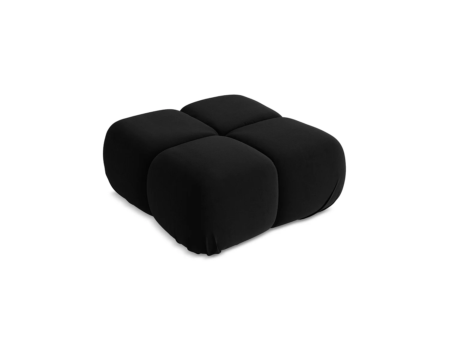 Pouf en velours - noir - SANREMO