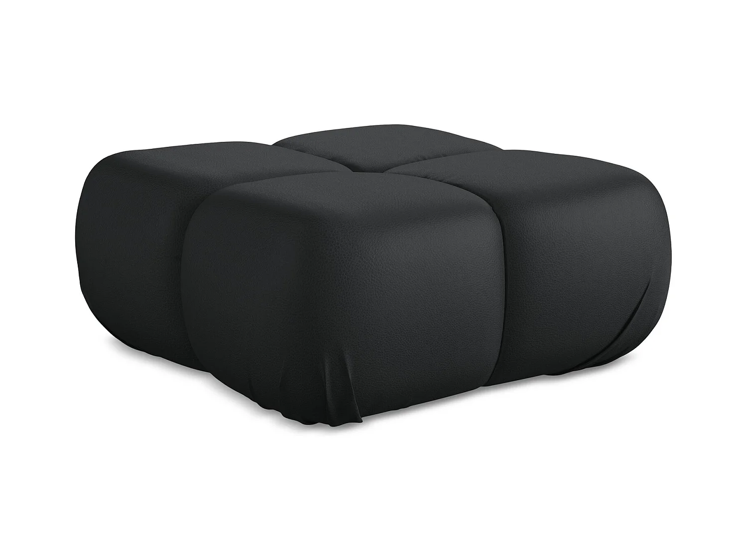 Pouf - Hocker - Kunstleder - Schwarz - LOKUA