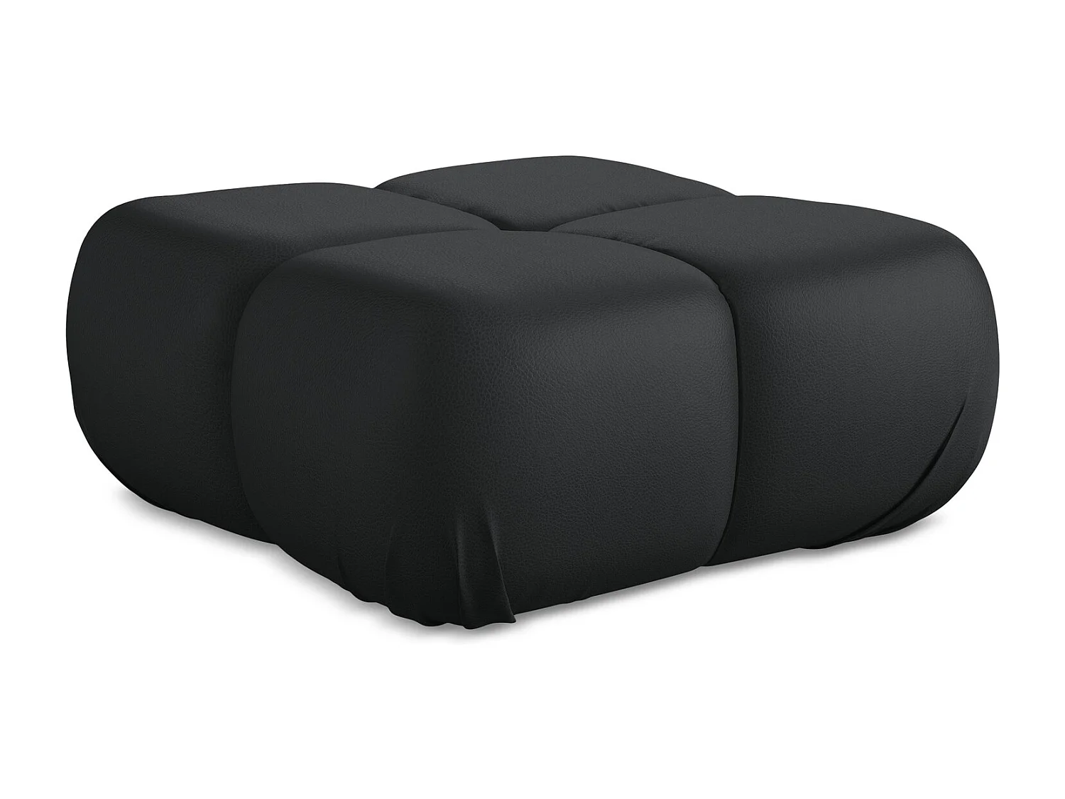 Pouf en Cuir artificiel - noir - LOKUA