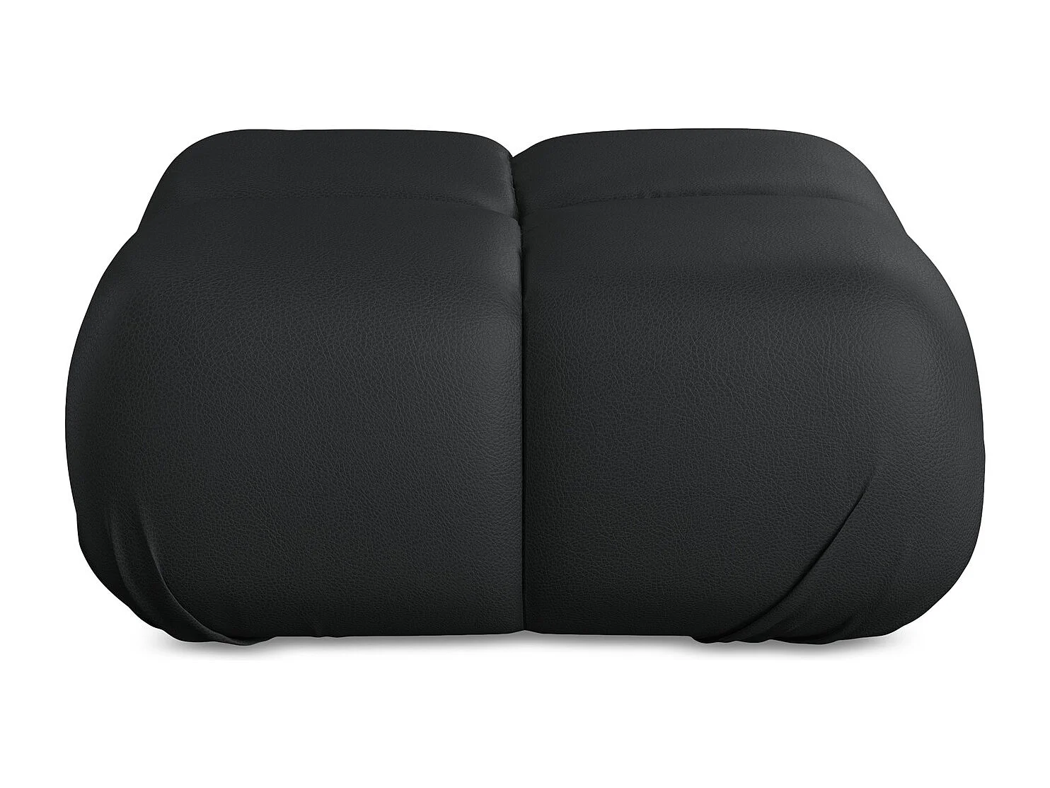 Pouf en Cuir artificiel - noir - LOKUA