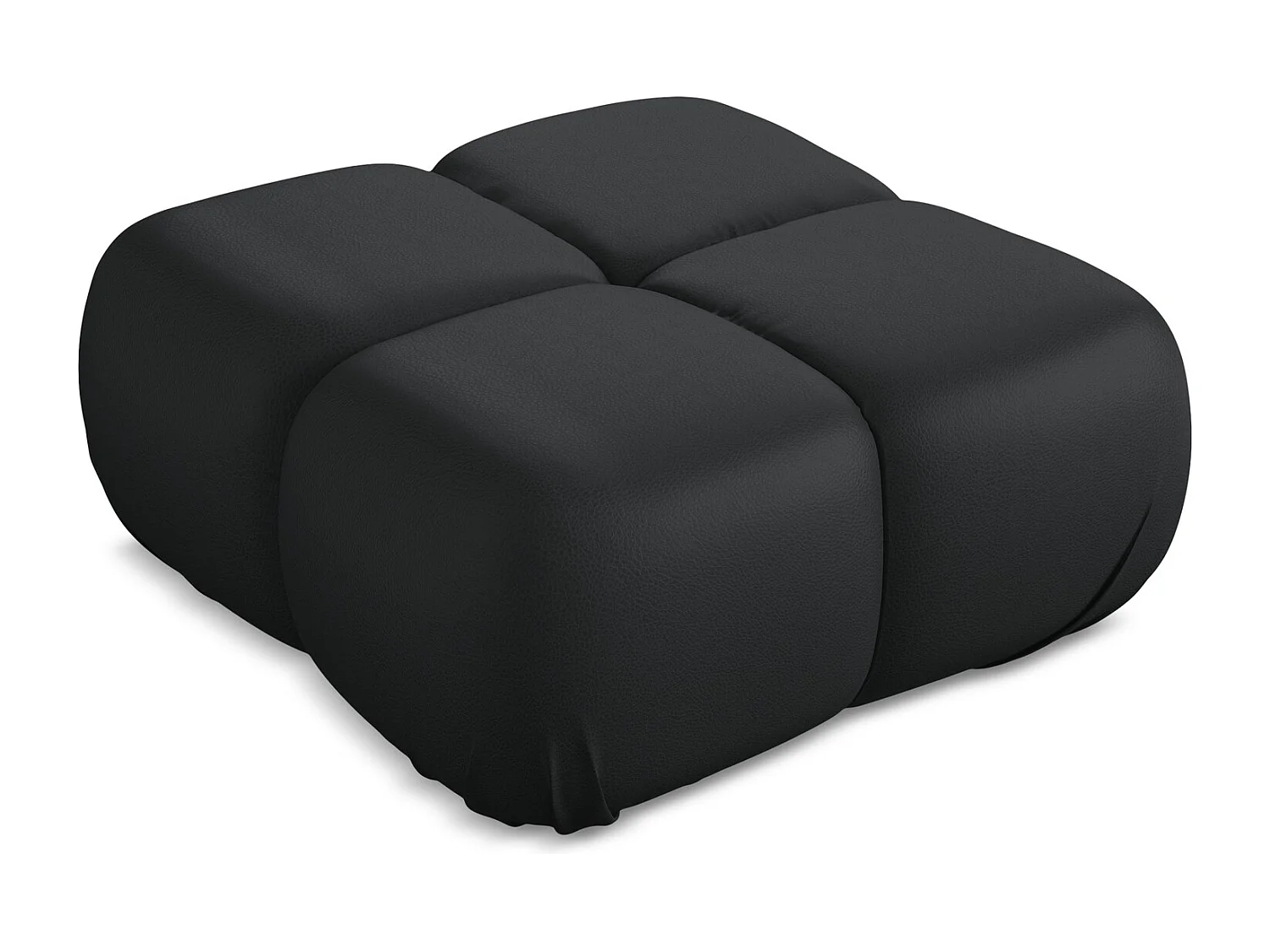 Pouf en Cuir artificiel - noir - LOKUA