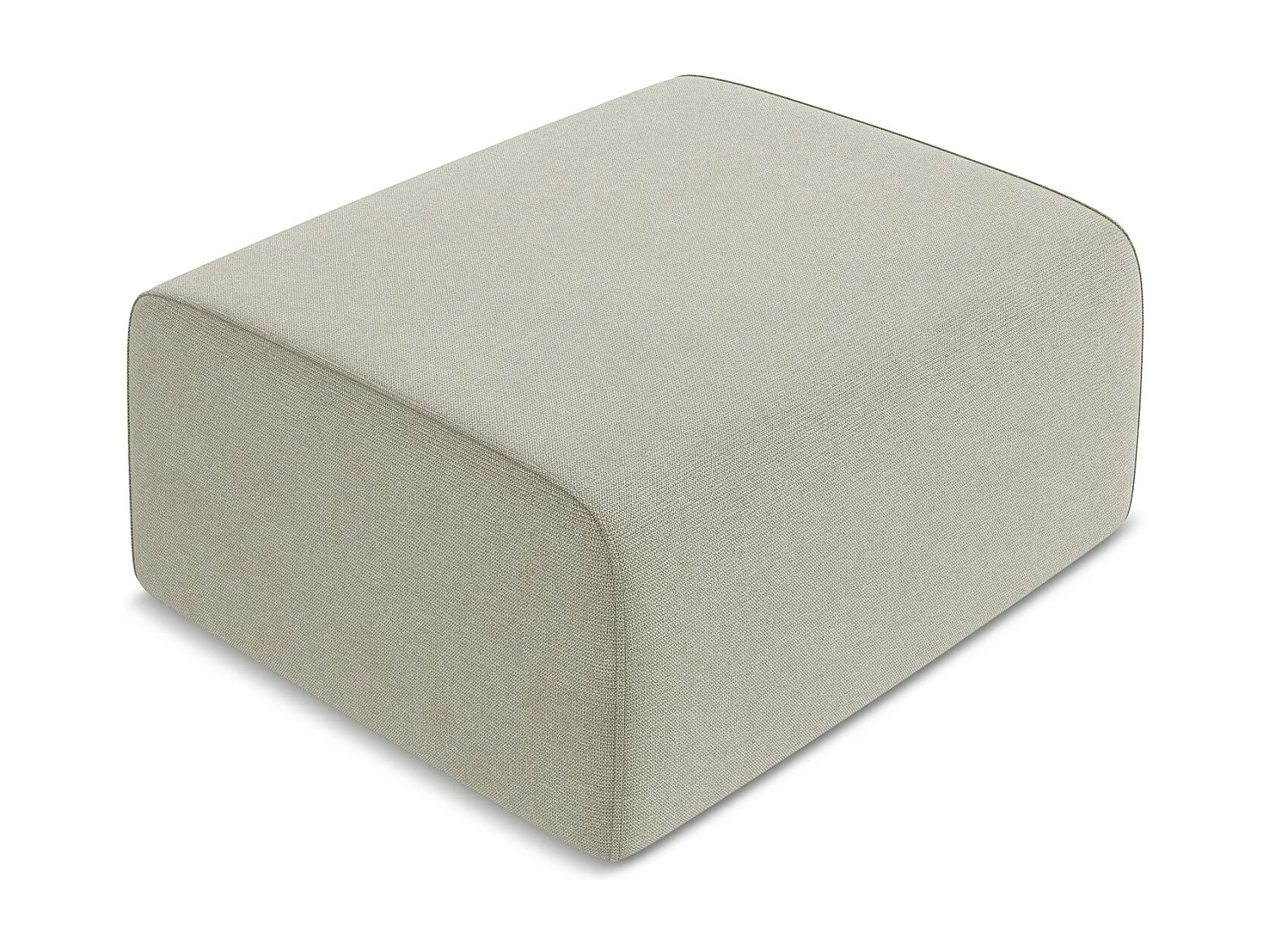 Pouf - Hocker - Strukturstoff - Hell beige - KALEA