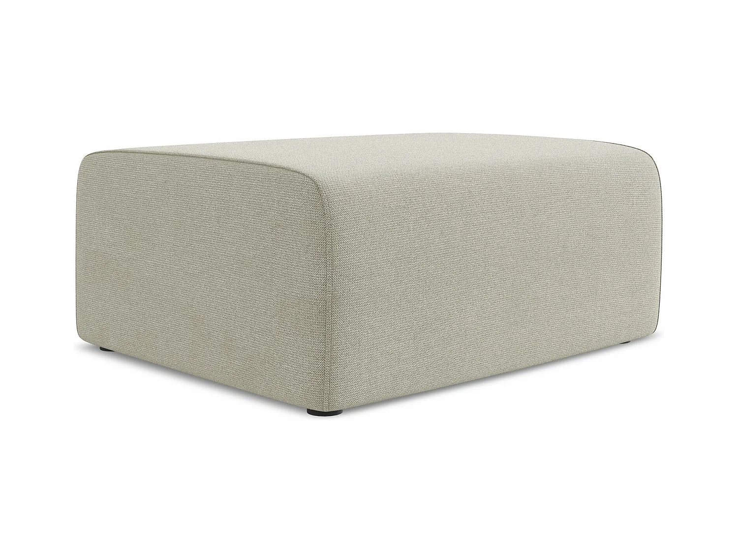 Pouf - Hocker - Strukturstoff - Hell beige - KALEA
