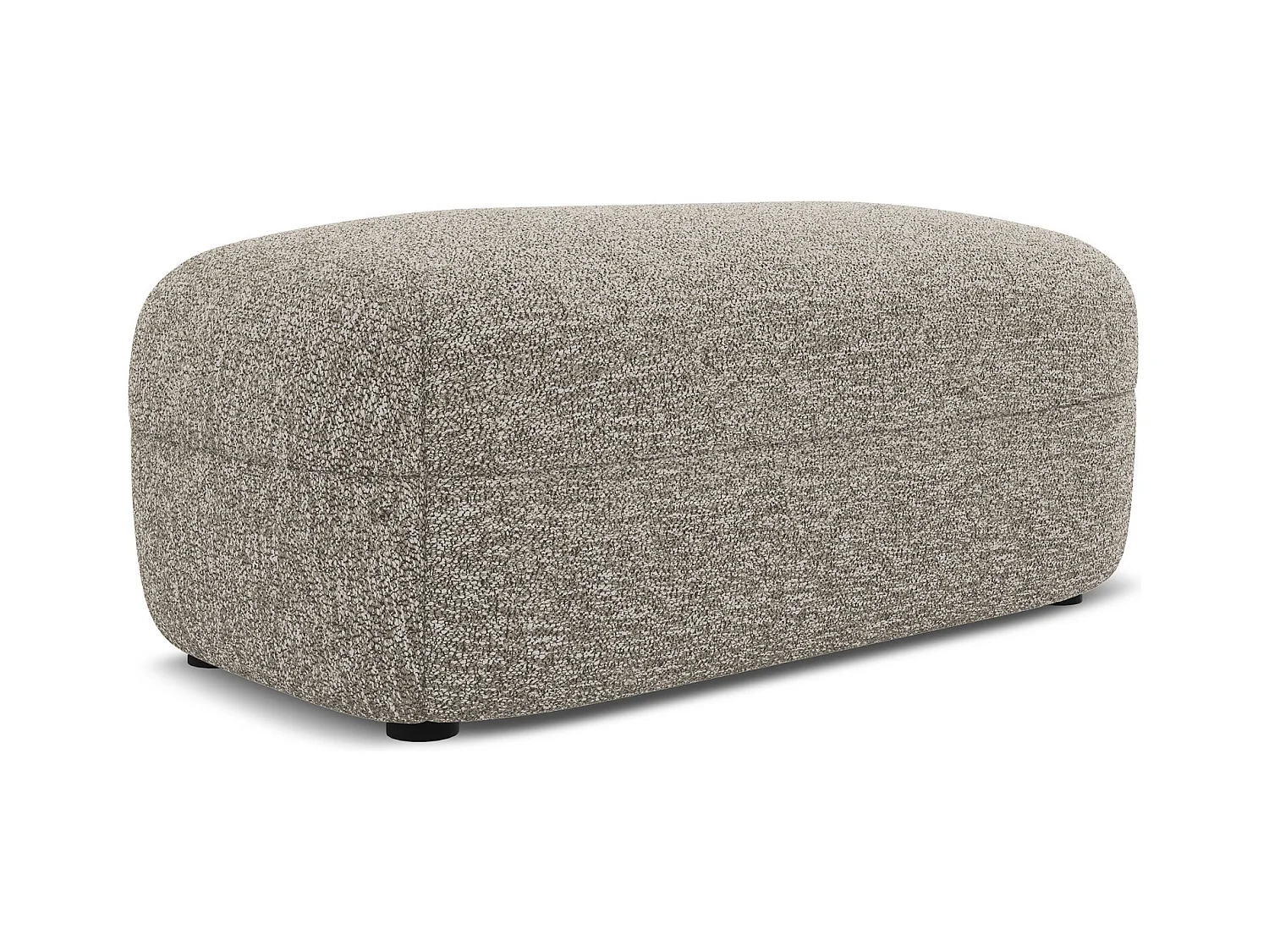 Pouf - Hocker - Strukturstoff - Graubeige - MOANA