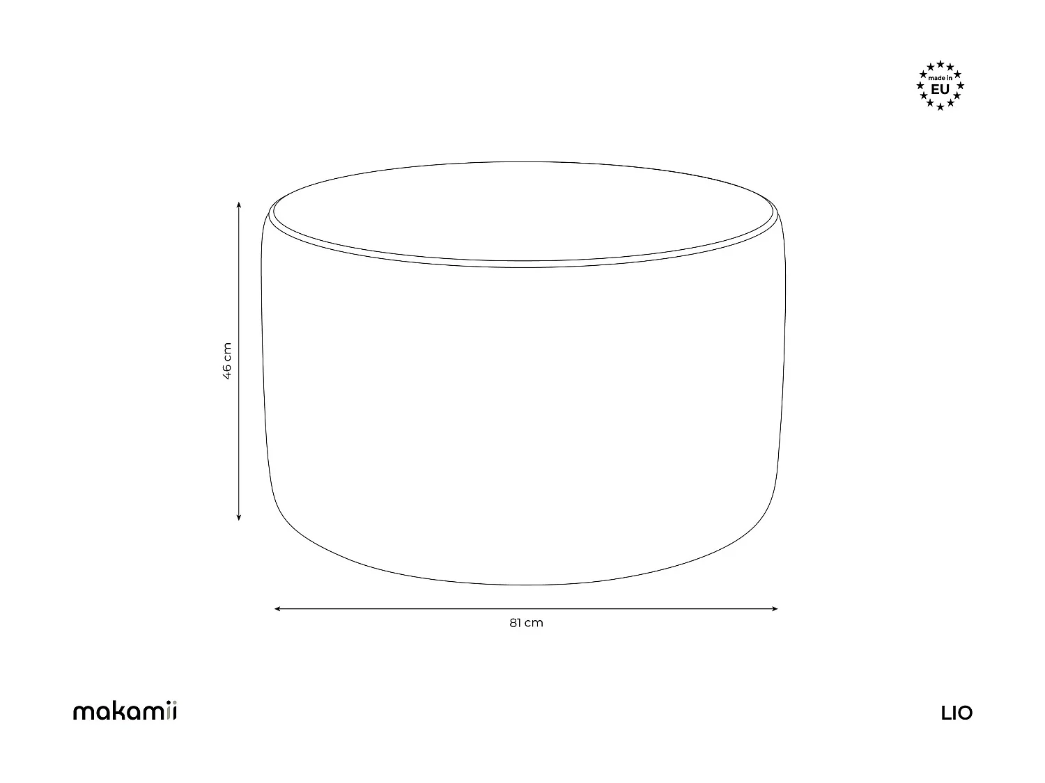 Pouf en Samt - beige - LIO