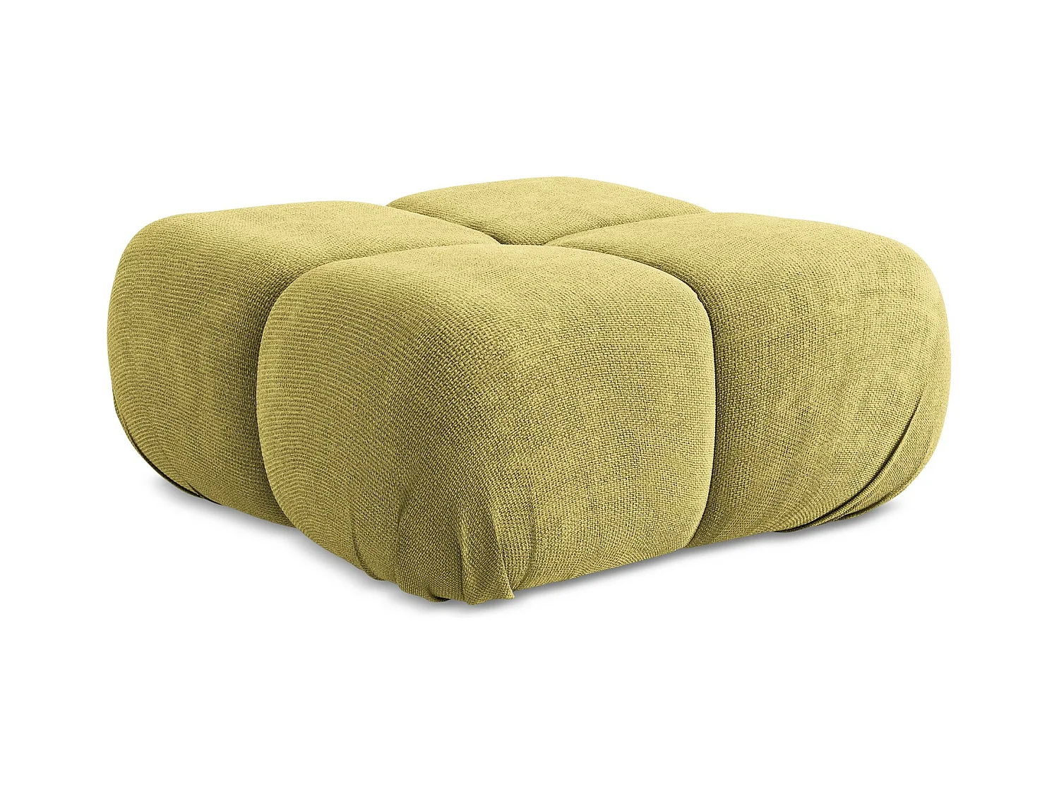 Pouf en Chenille - vert citron - LOKUA
