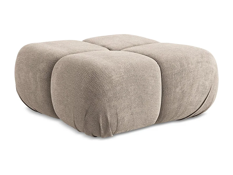 Pouf - Hocker - Chenille - Dunkelbeige - LOKUA