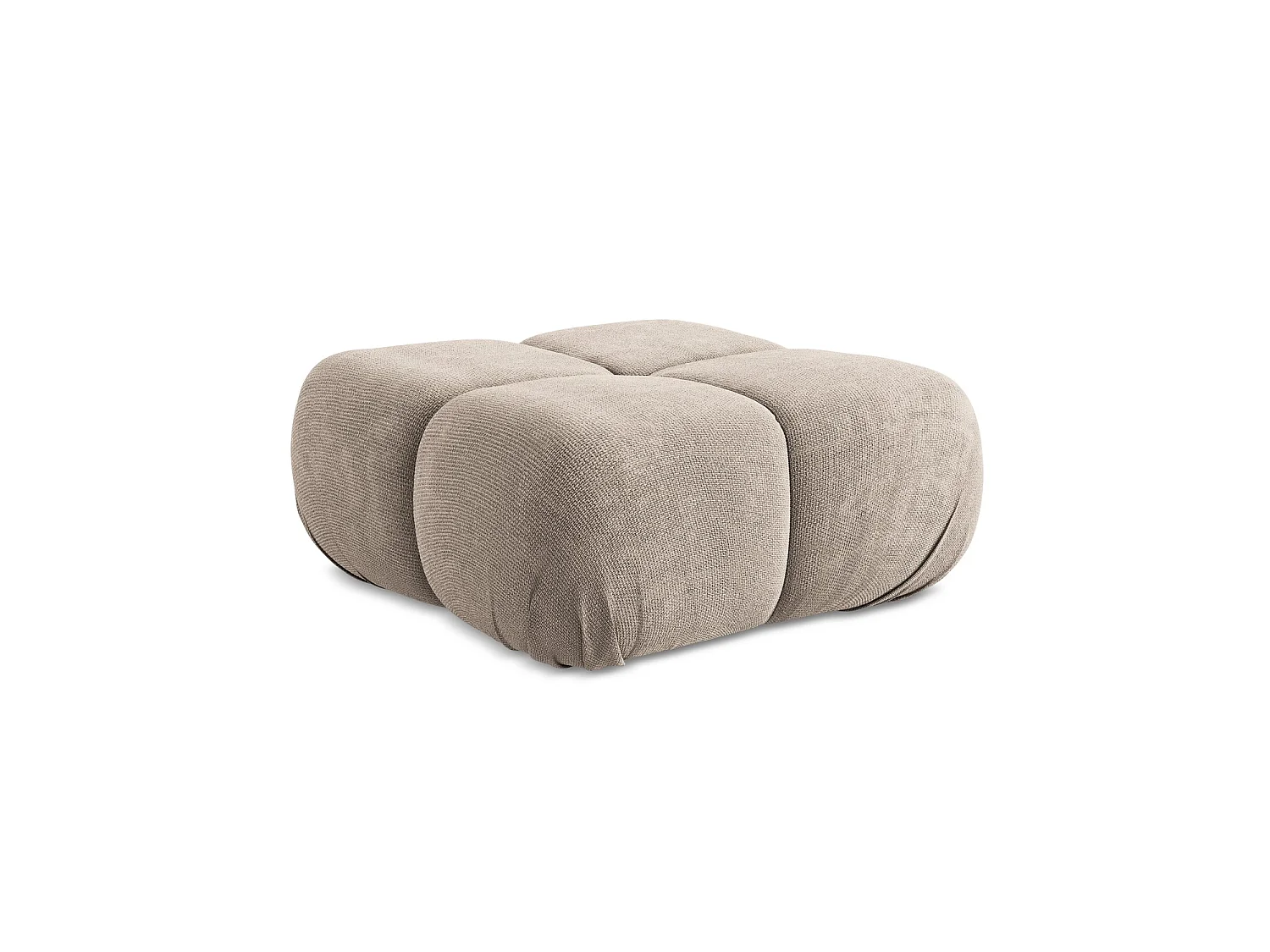 Pouf en tissu chenille - beige foncé - SANREMO