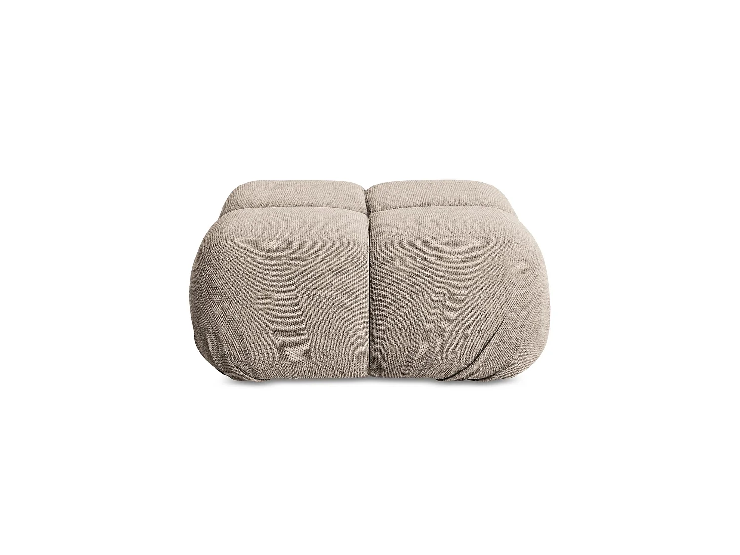 Pouf en tissu chenille - beige foncé - SANREMO