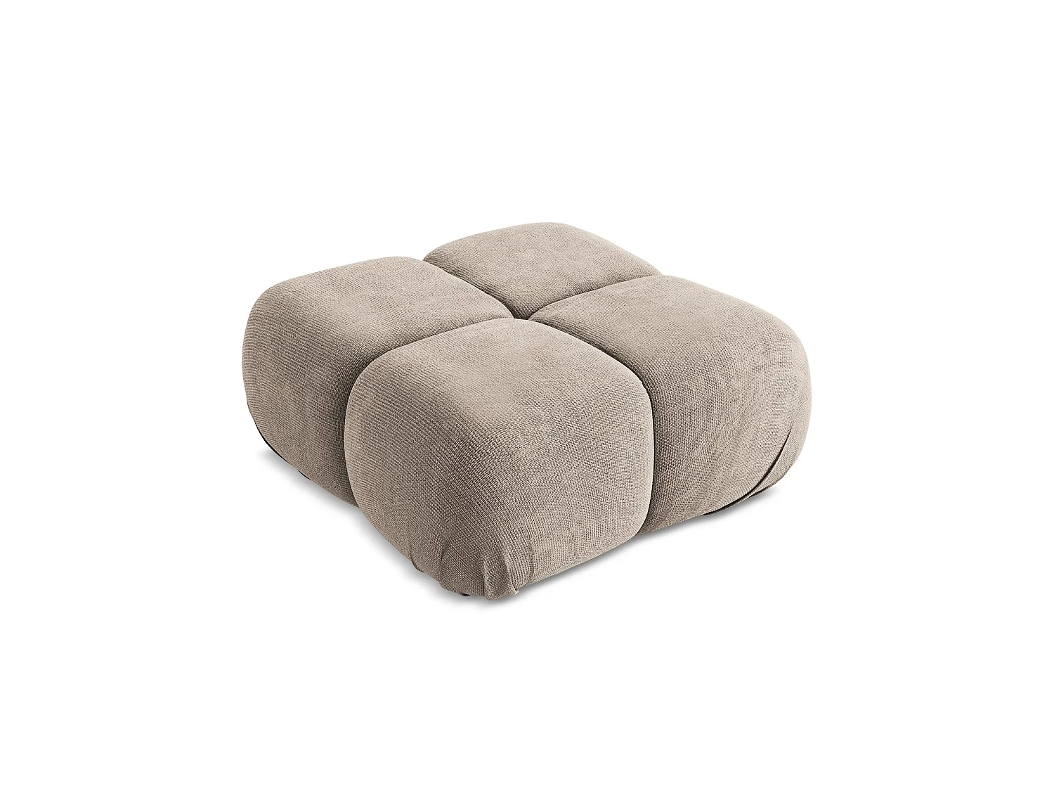 Pouf en tissu chenille - beige foncé - SANREMO