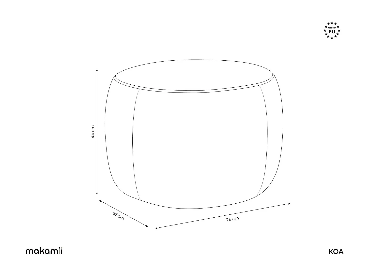 Puff em veludo mostarda - KOA