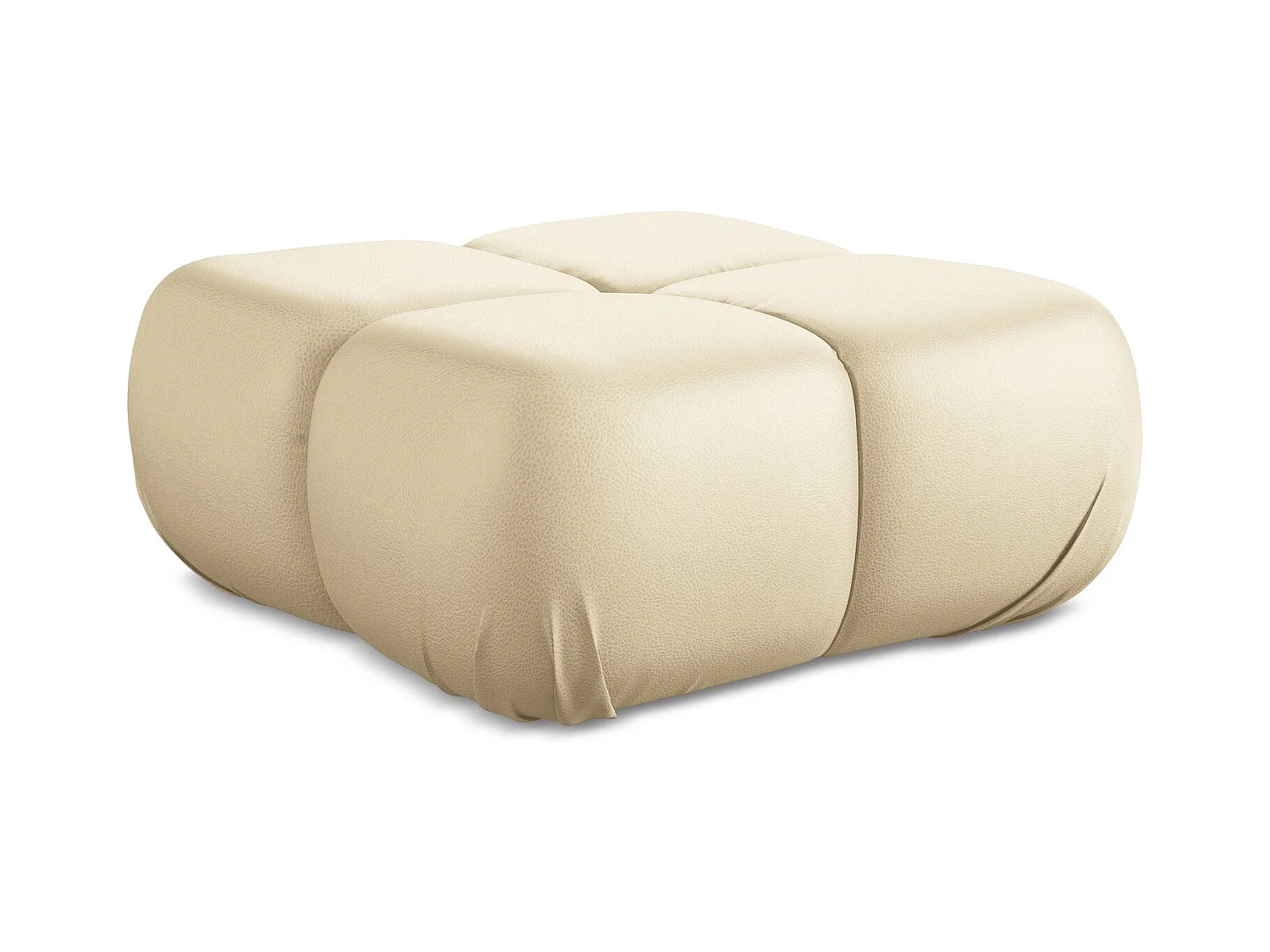 Pouf - Hocker - Kunstleder - Beige - LOKUA