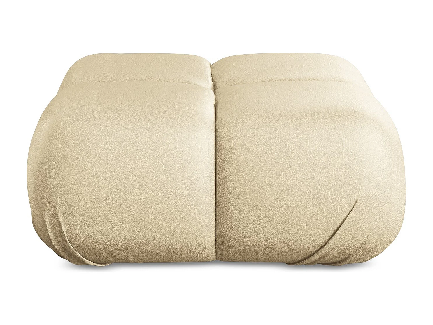 Pouf en Cuir artificiel - beige - LOKUA