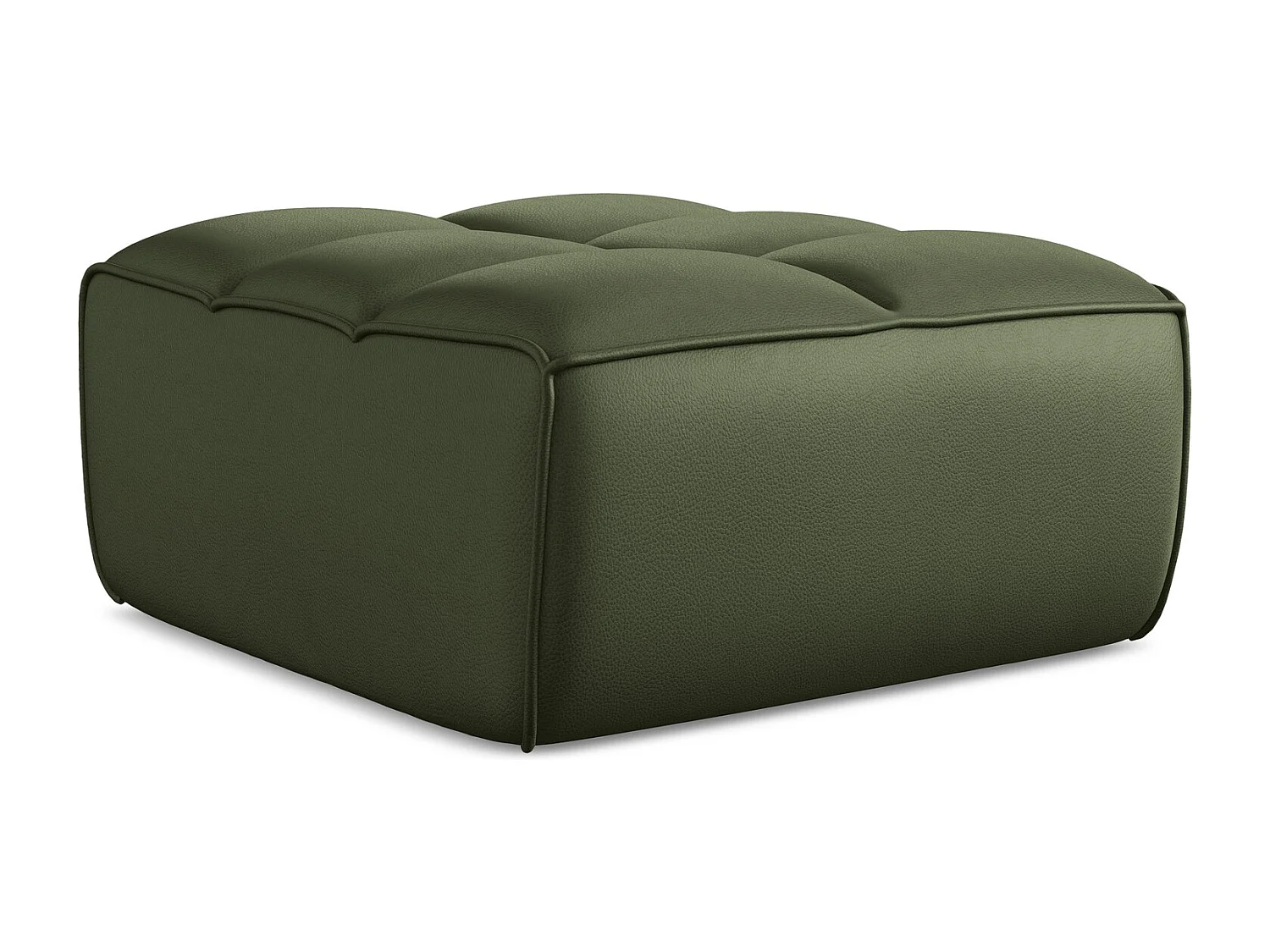 Pouf en Cuir artificiel - vert - KALAI