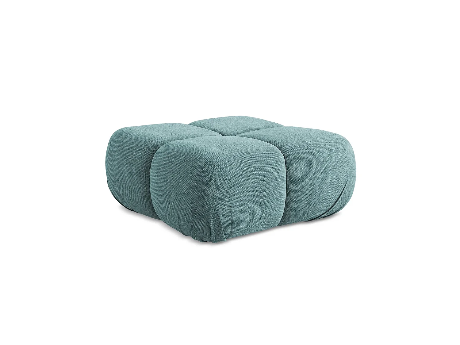 Pouf en tissu chenille - jeans - SANREMO