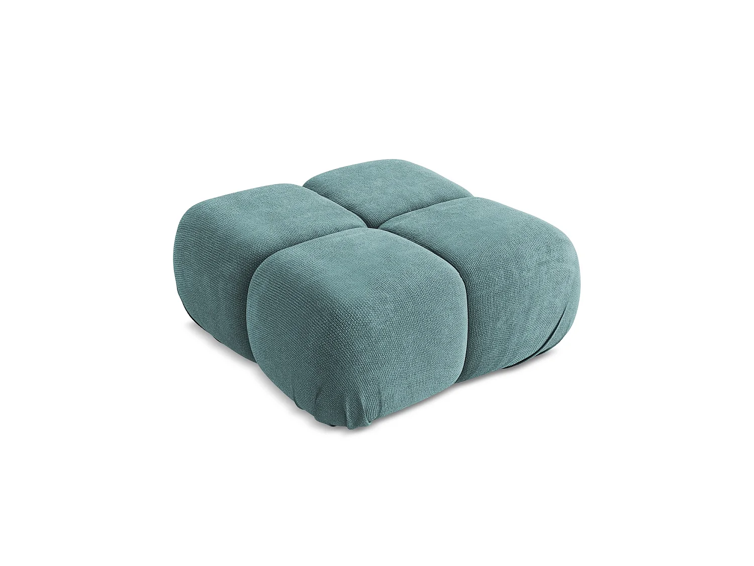 Pouf en tissu chenille - jeans - SANREMO