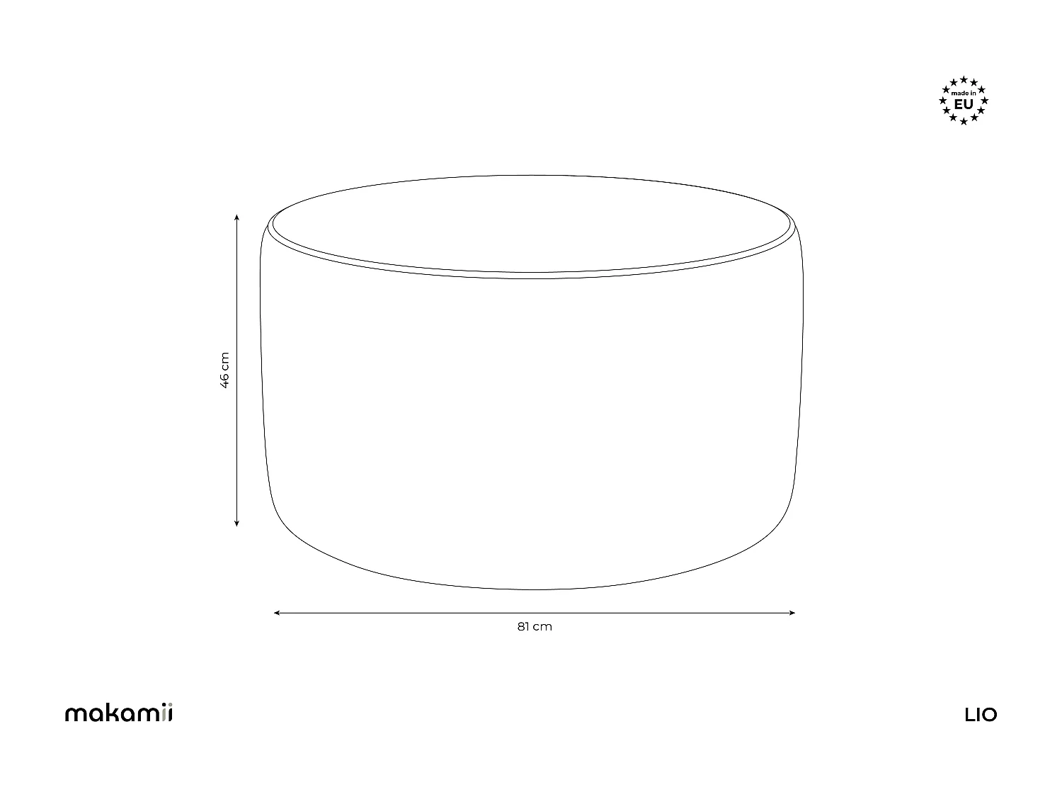 Poef van zand bouclé - LIO