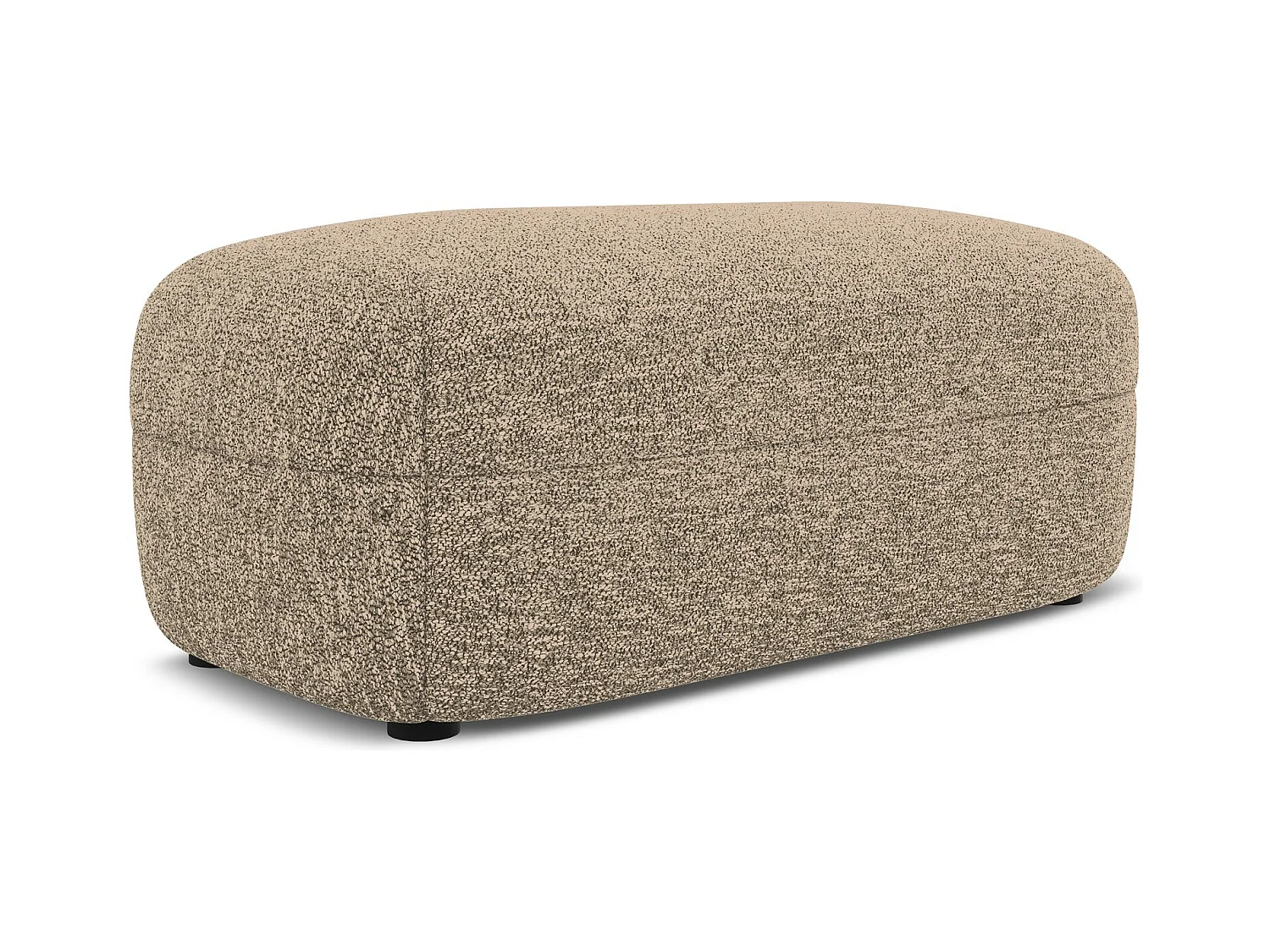 Pouf - Hocker - Strukturstoff - Dunkelbeige - MOANA