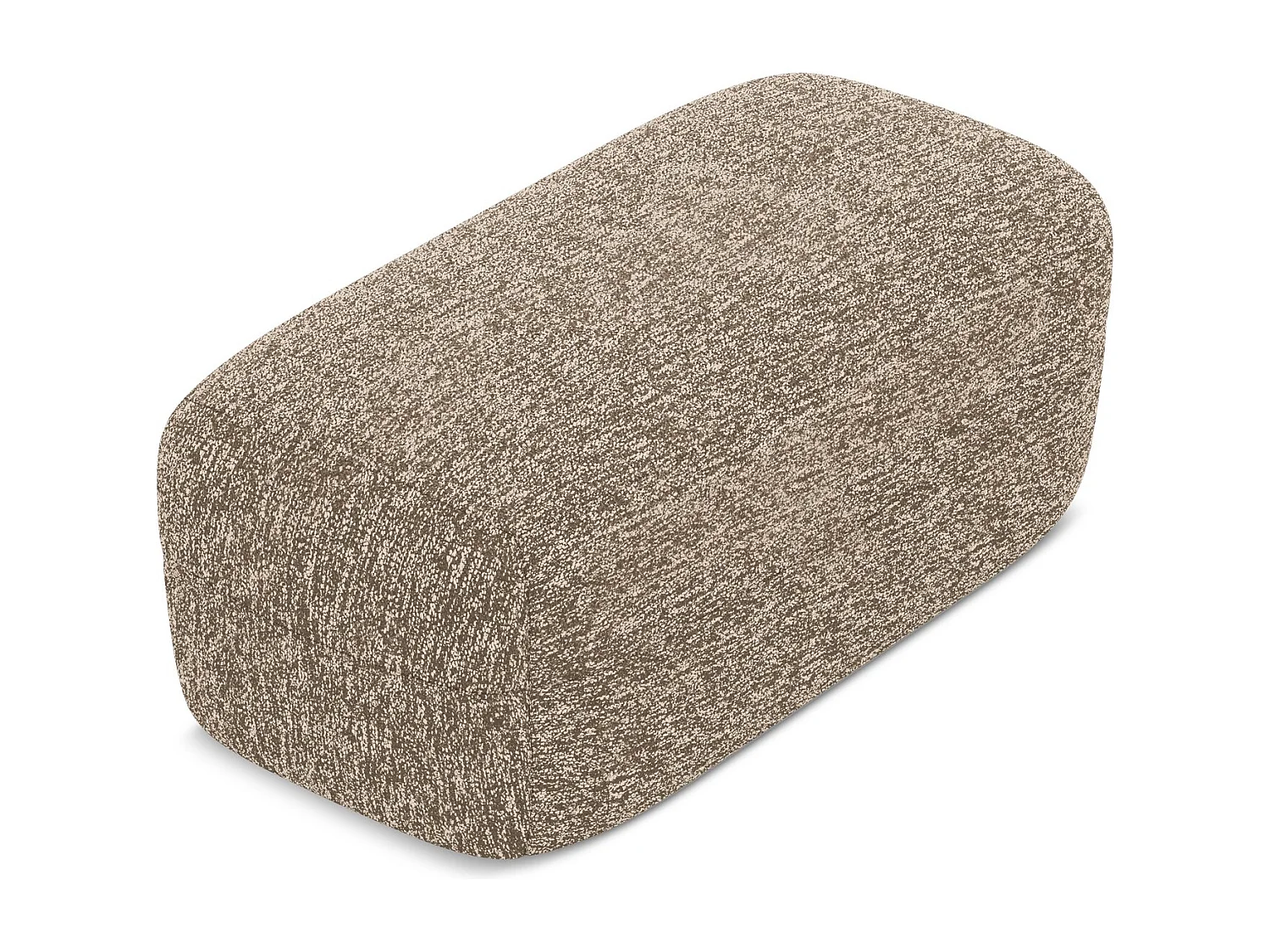 Pufa - z tkaniny strukturalnej - ciemny beż - MOANA