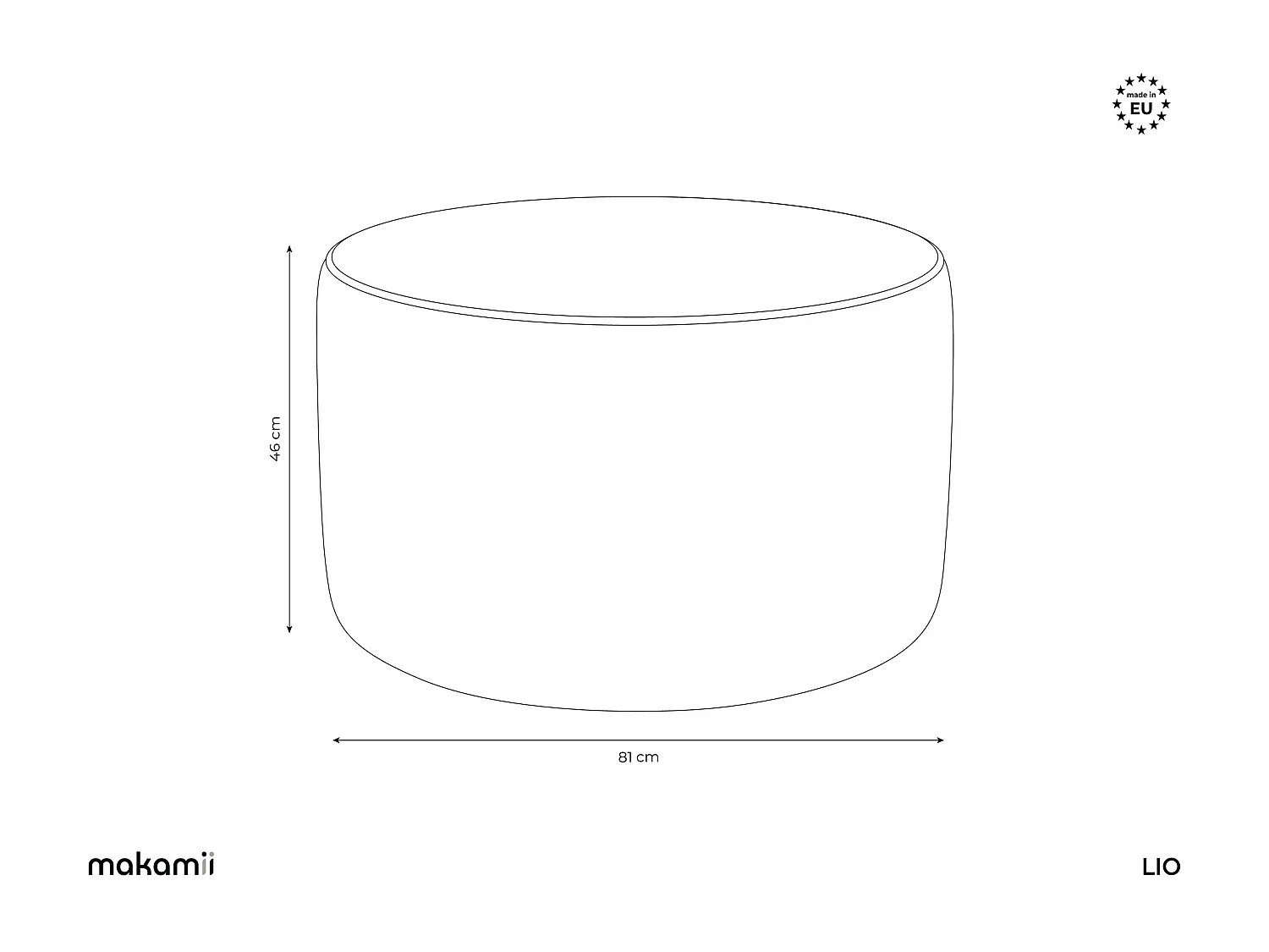 Pouf en Samt - gris clair - LIO