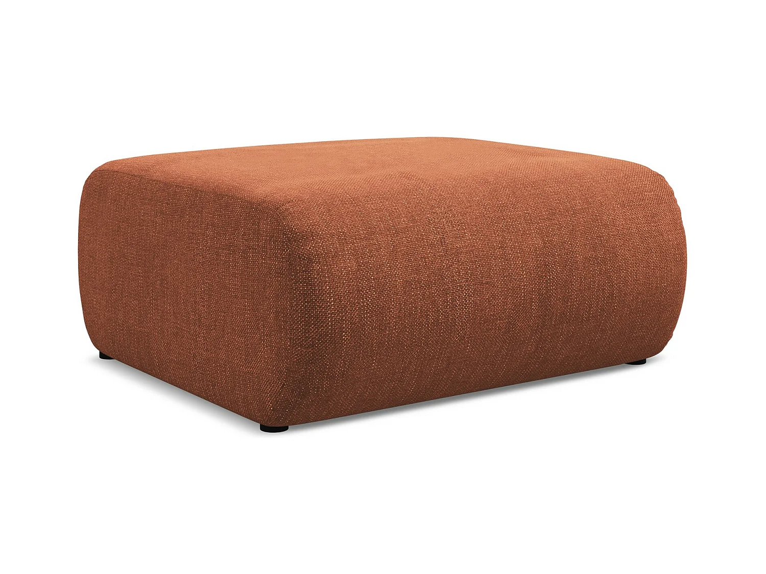 Pouf - Hocker - Chenille - Terrakotta - EKAHI