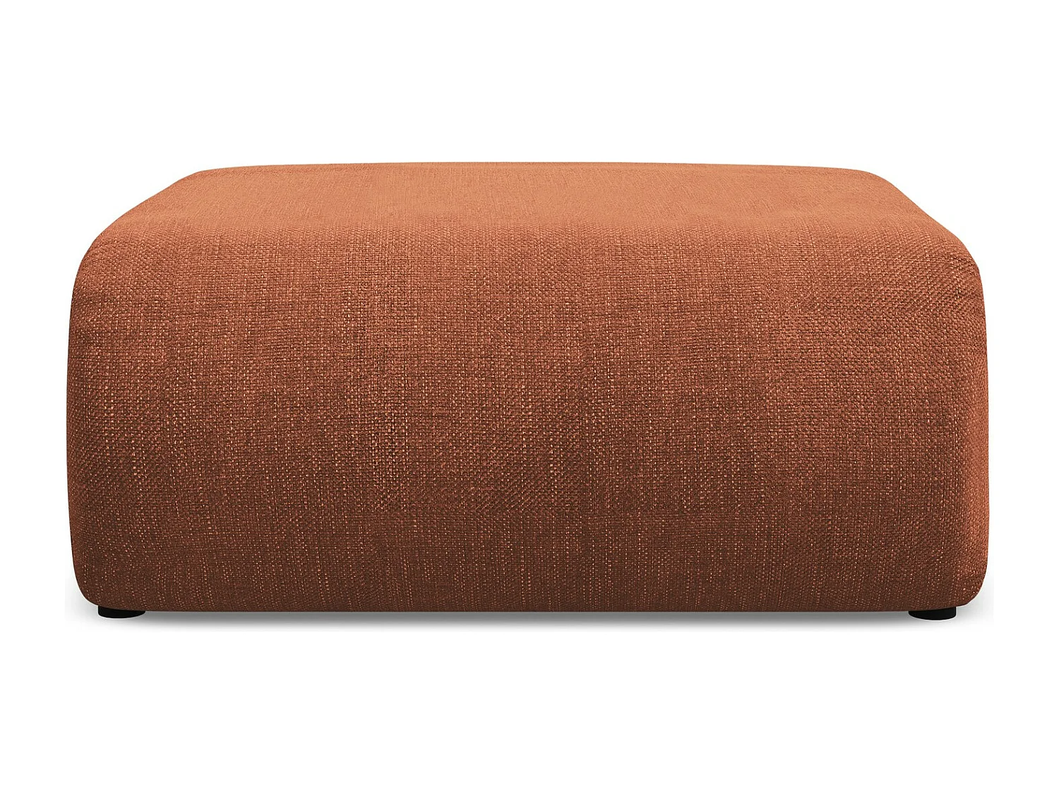 Pouf en Chenille - terre cuite - EKAHI