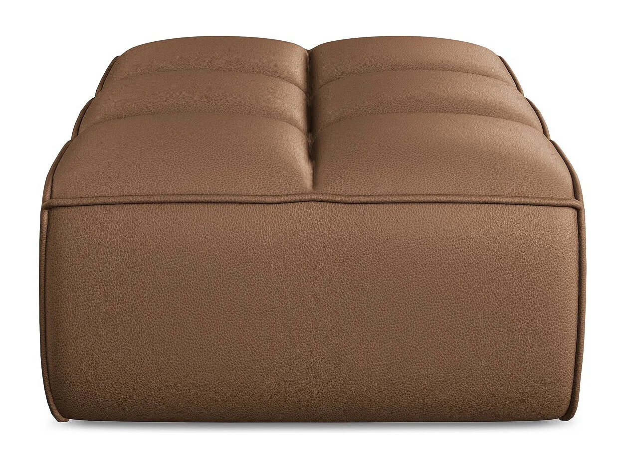 Pouf en Cuir artificiel - chocolat - KALAI