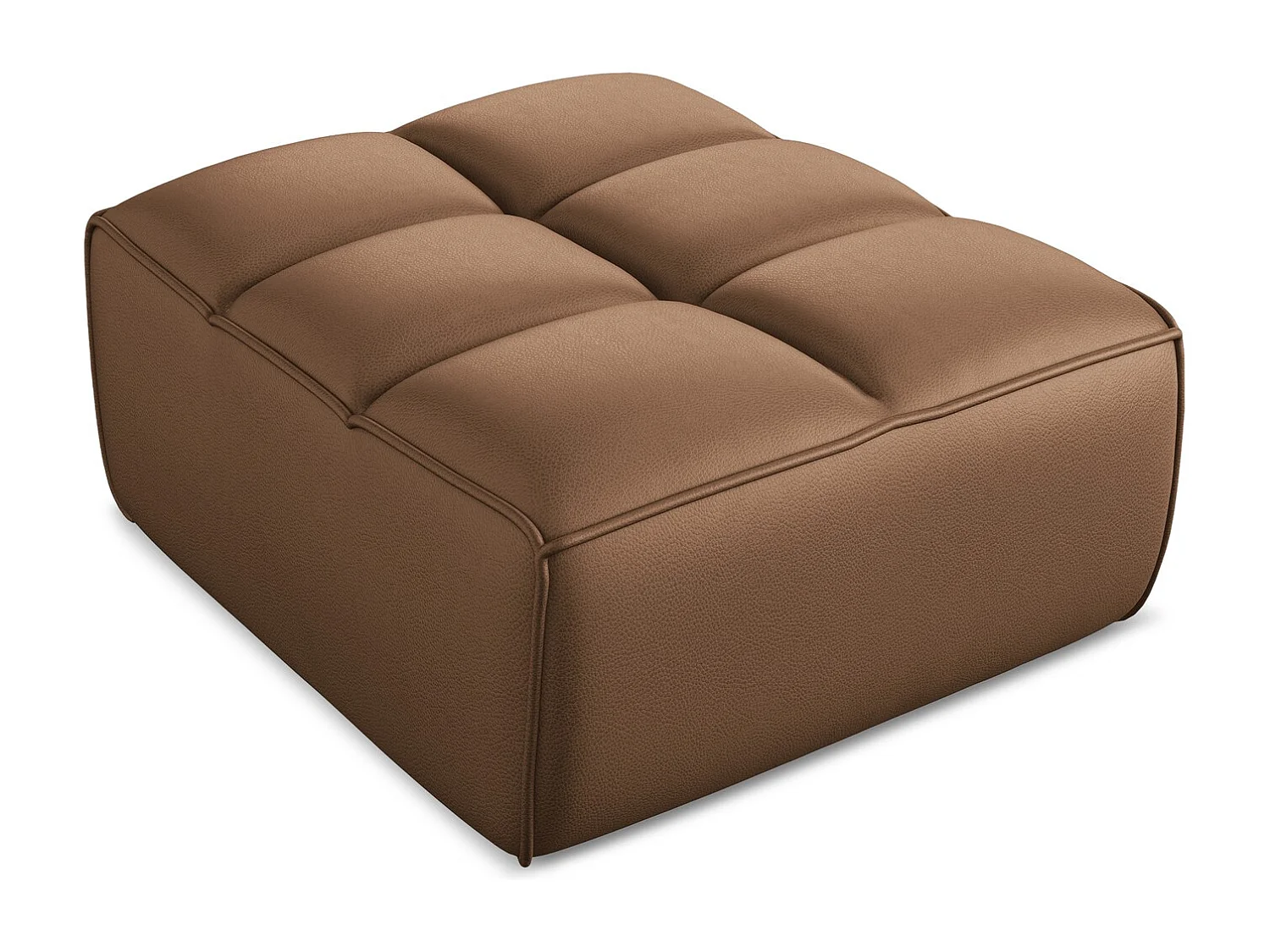 Pouf en Cuir artificiel - chocolat - KALAI